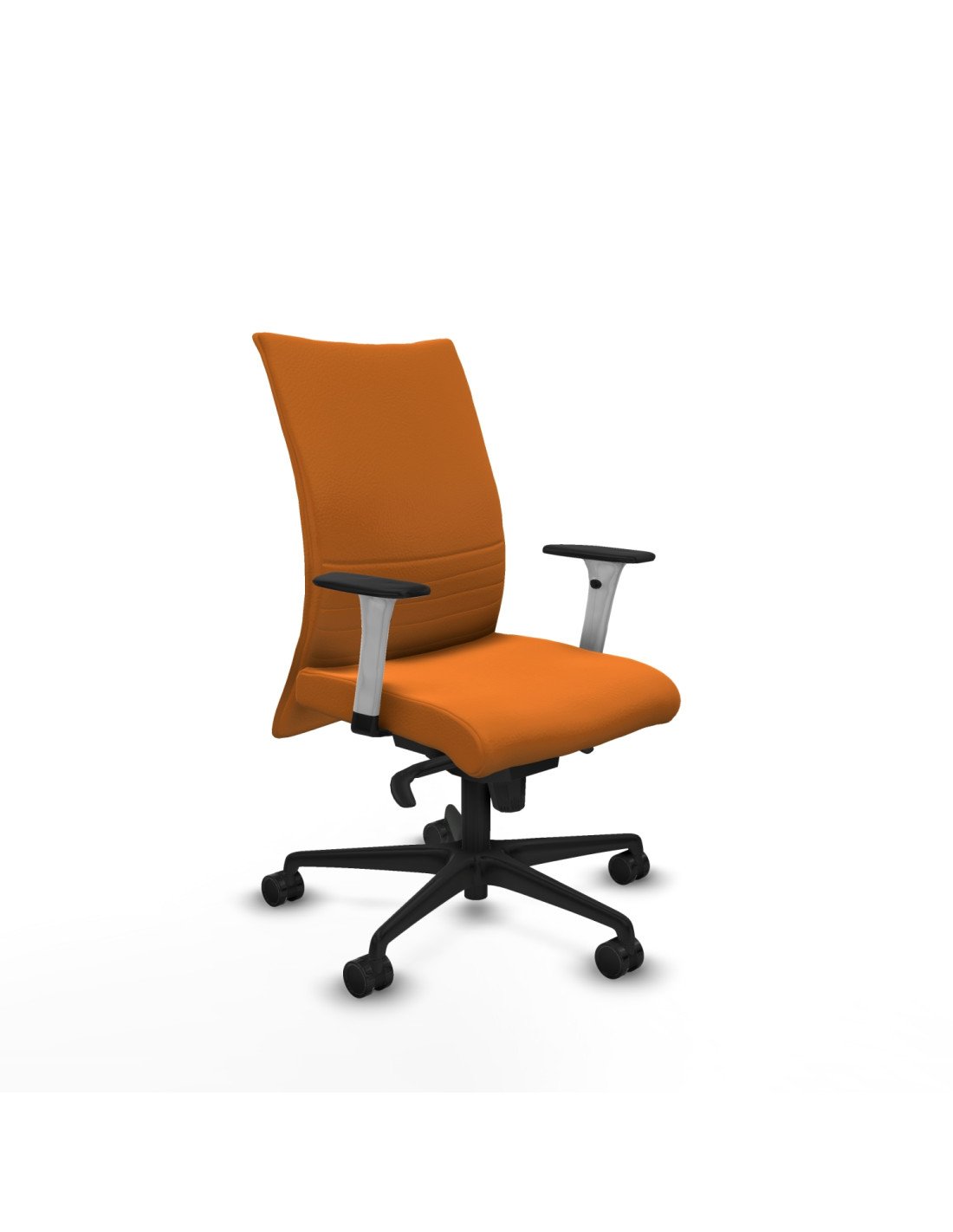 Piqueras y Crespo Albacete confidente sincro similpiel naranja brazos 1D blancos base nailon ruedas 65 mm nailon