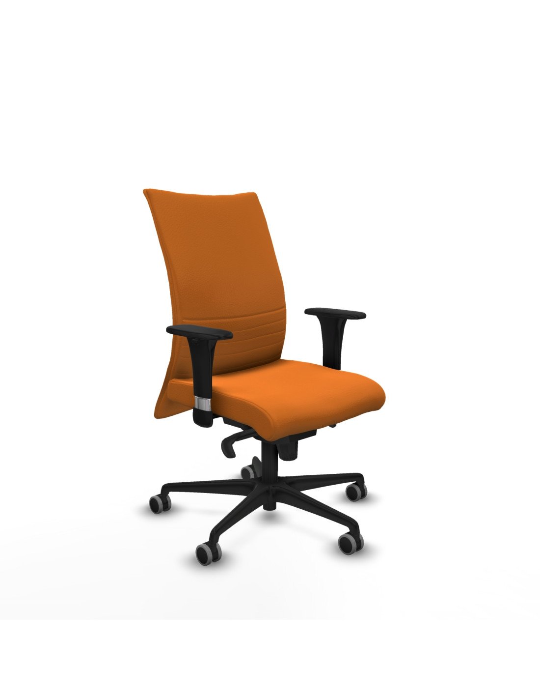 Piqueras y Crespo Albacete confidente sincro similpiel naranja brazos 1D base nailon ruedas 65mm engomadas