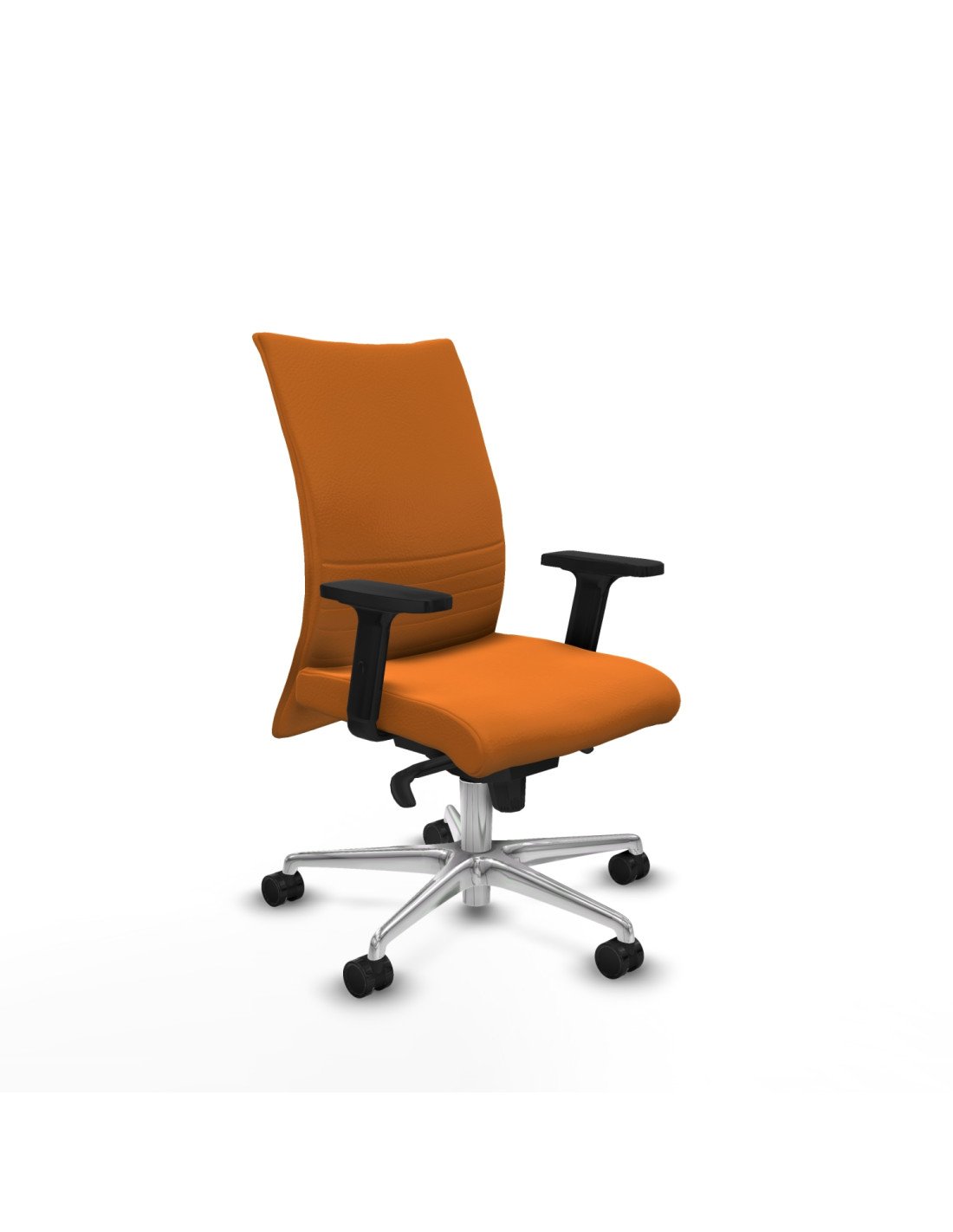 Piqueras y Crespo Albacete confidente sincro similpiel naranja brazos 2D base aluminio ruedas 65 mm nailon