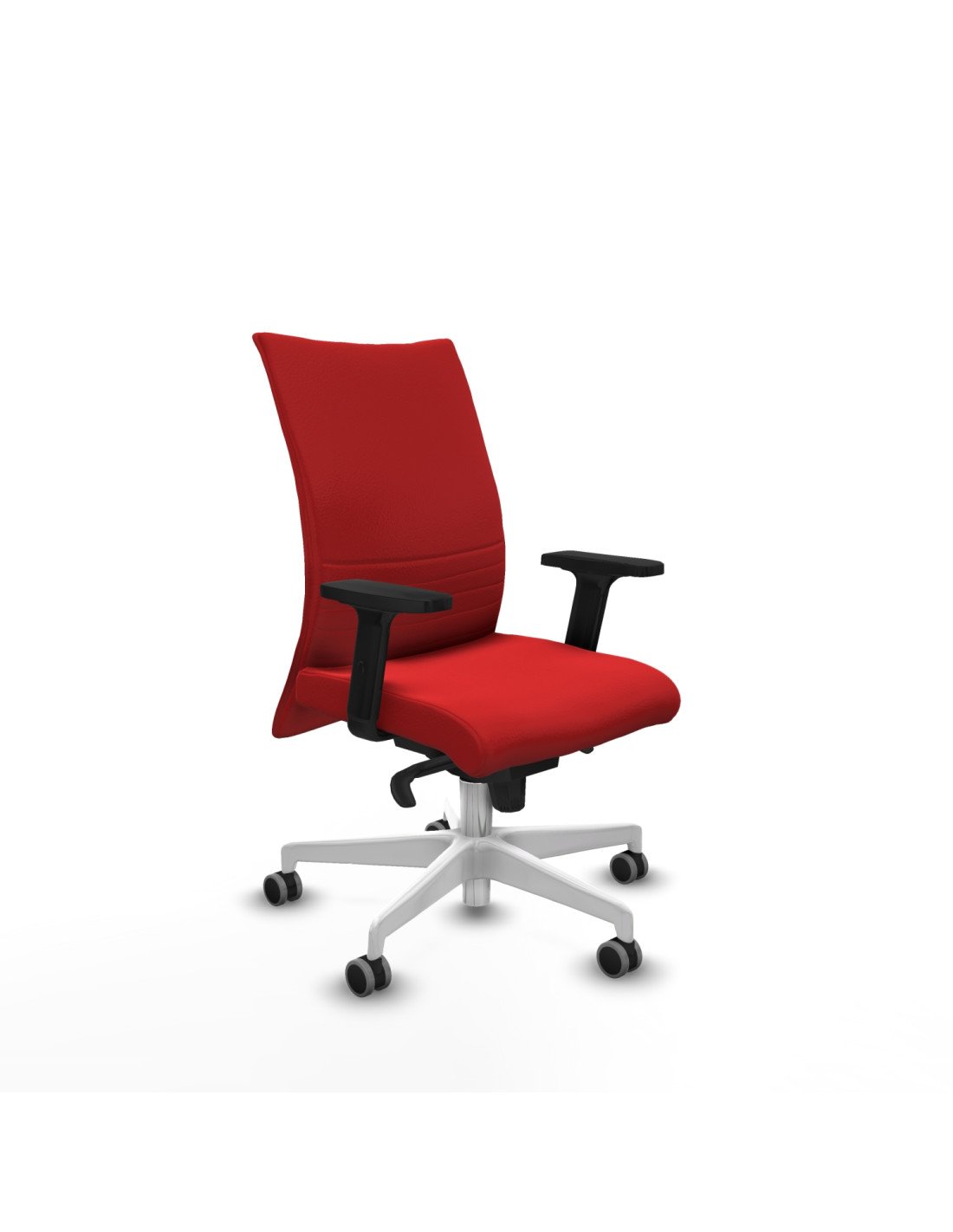 Piqueras y Crespo Albacete confidente sincro similpiel rojo brazos 2D base blanca ruedas 65mm engomadas