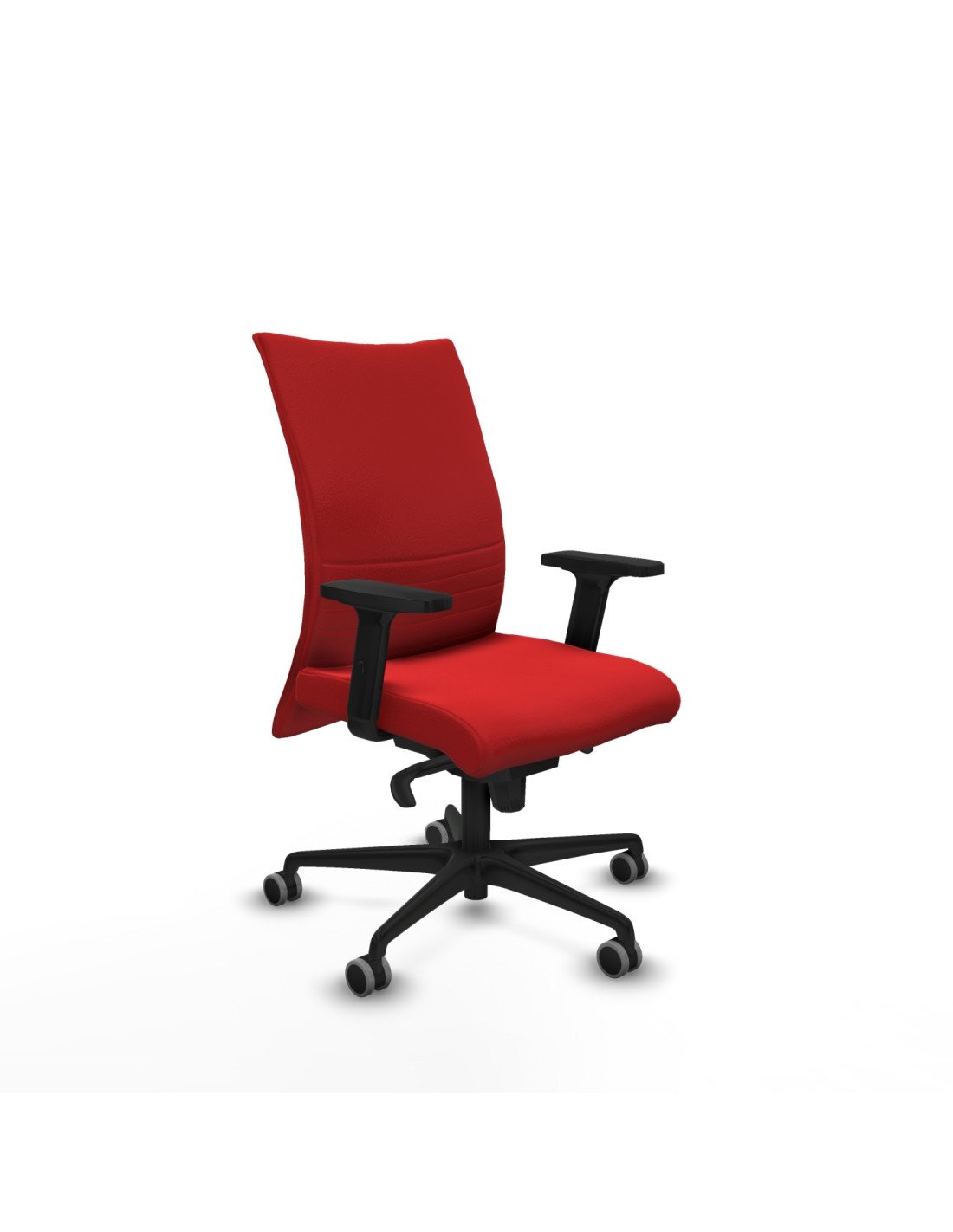 Piqueras y Crespo Albacete confidente sincro similpiel rojo brazos 2D base nailon ruedas 65mm engomadas