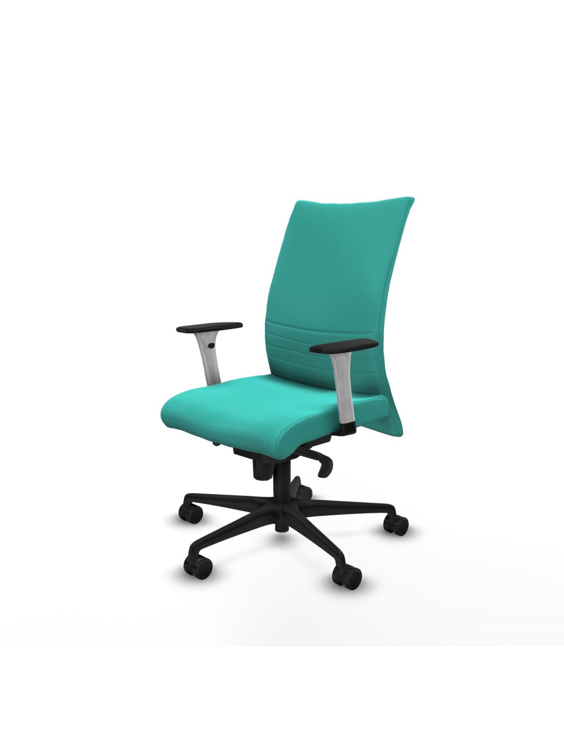 Piqueras y Crespo Albacete confidente sincro similpiel turquesa brazos 1D blancos base nailon ruedas 65 mm nailon