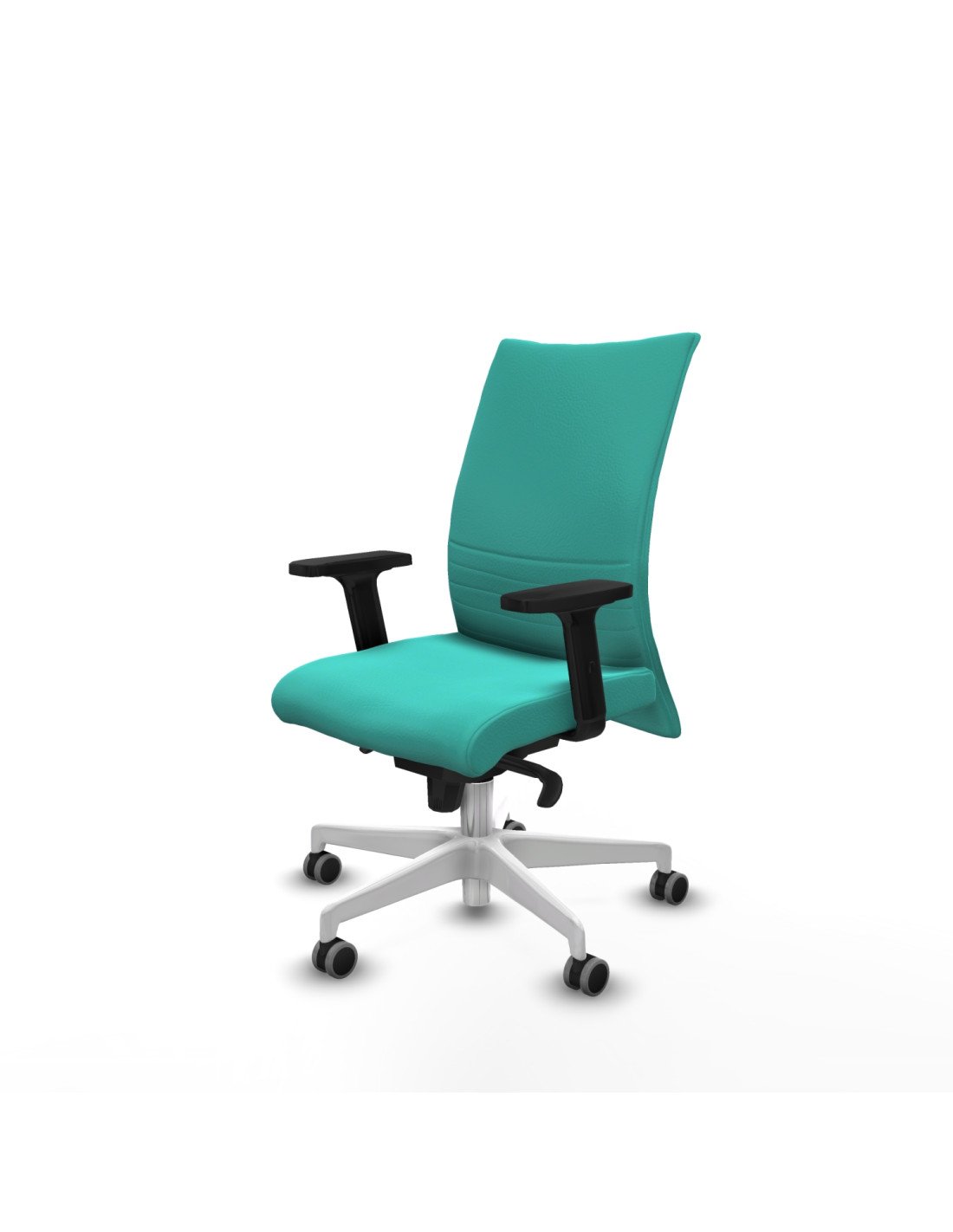 Piqueras y Crespo Albacete confidente sincro similpiel turquesa brazos 2D base blanca ruedas 65mm engomadas