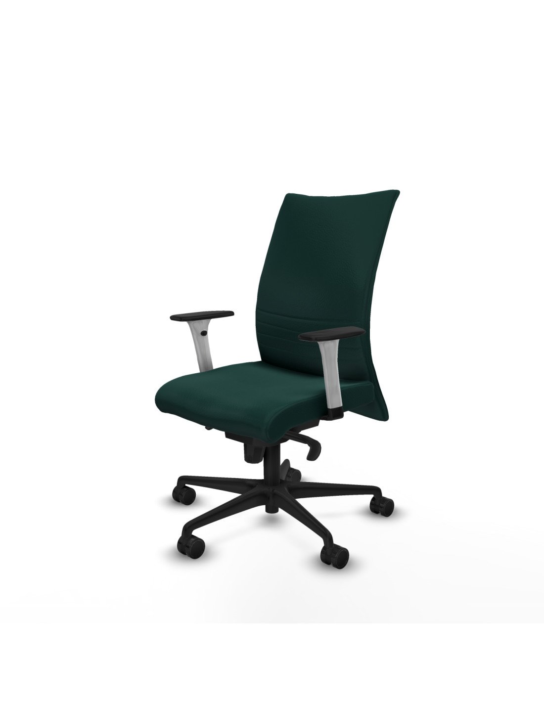 Piqueras y Crespo Albacete confidente sincro similpiel verde botella brazos 1D blancos base nailon ruedas 65 mm nailon