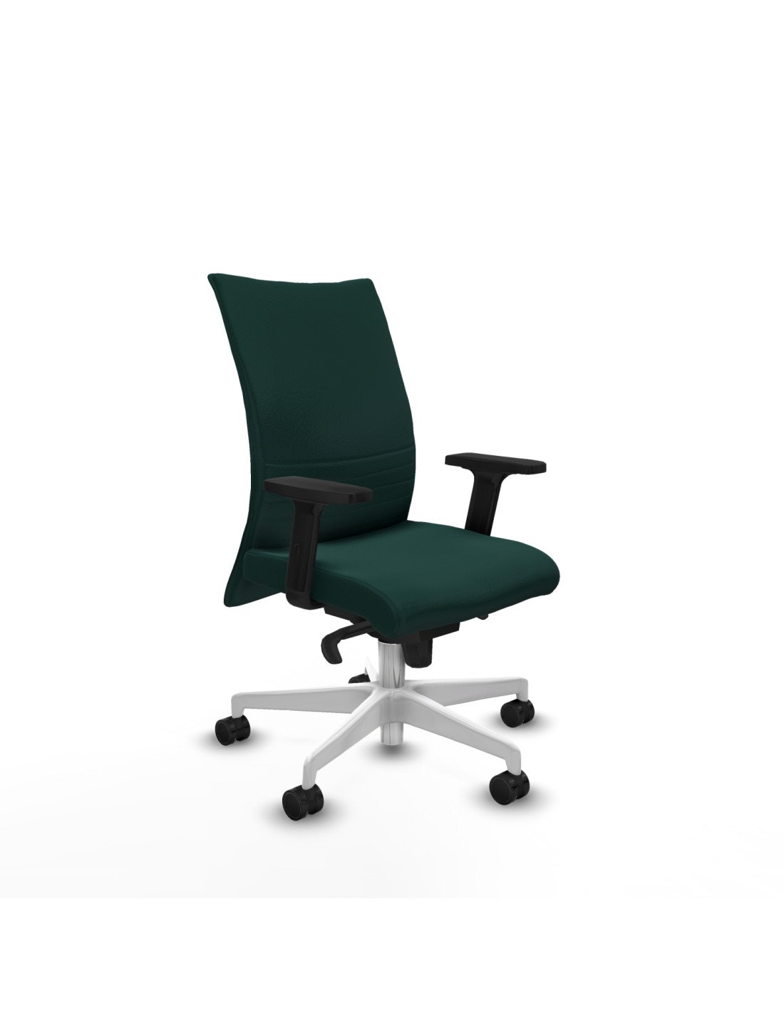 Piqueras y Crespo Albacete confidente sincro similpiel verde botella brazos 2D base blanca ruedas 65 mm nailon