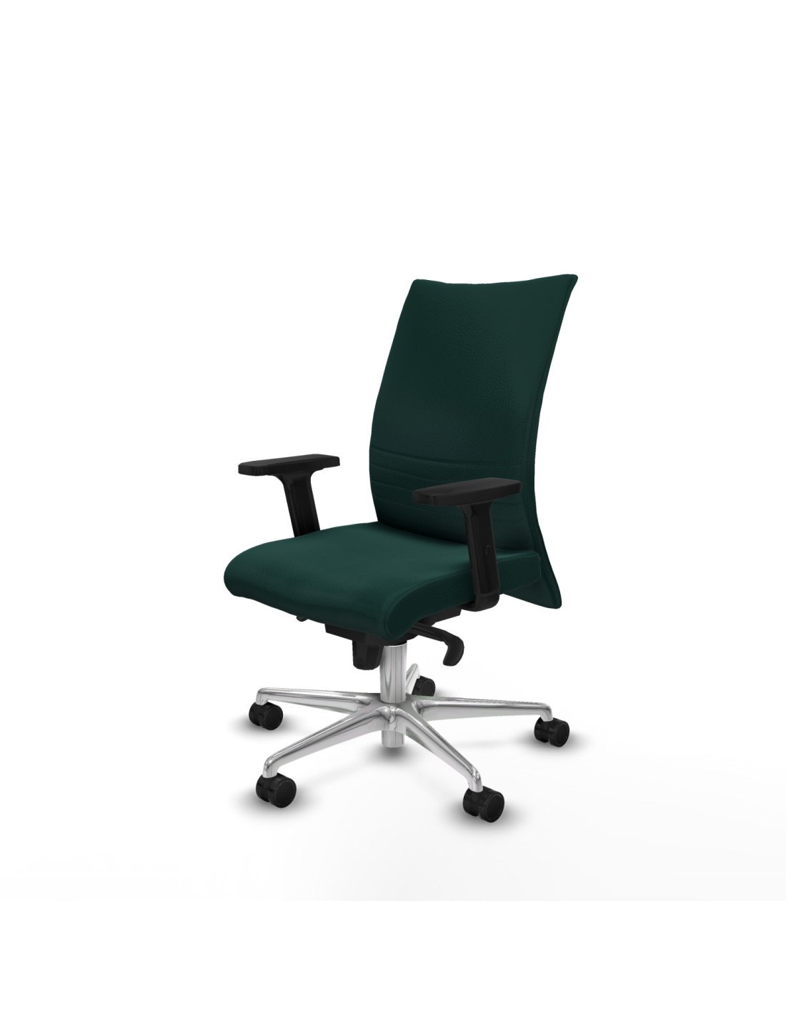 Piqueras y Crespo Albacete confidente sincro similpiel verde botella brazos 2D base aluminio ruedas 65 mm nailon