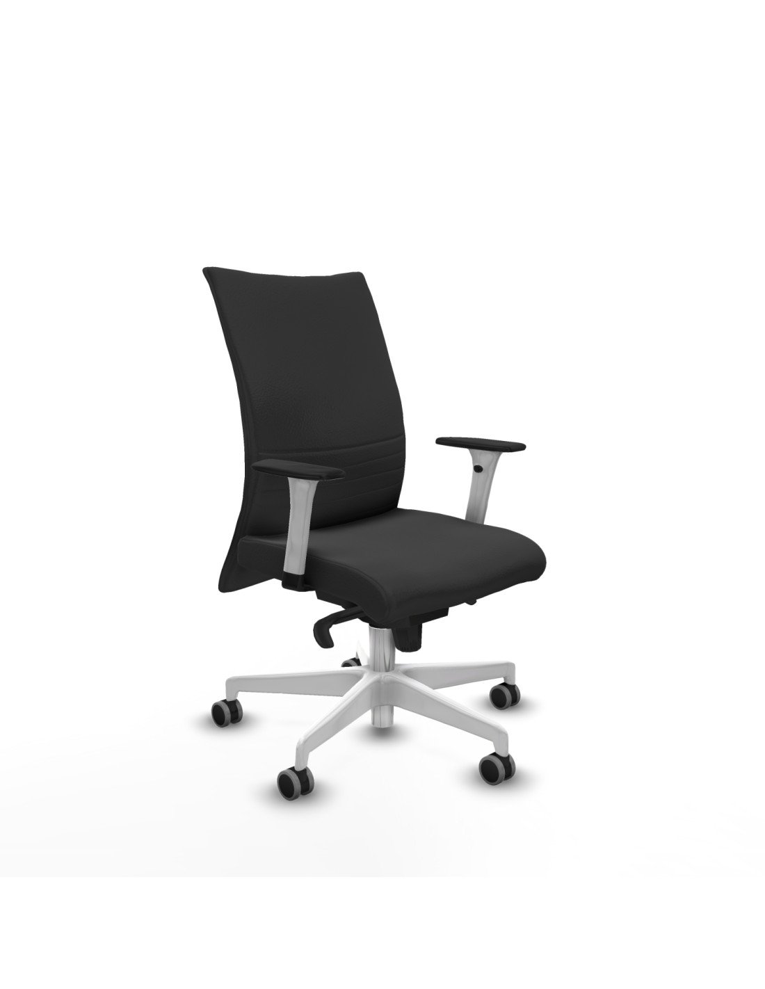 Piqueras y Crespo Albacete confidente sincro similpiel gris oscuro brazos 1D blancos base blanca ruedas 65mm engomadas