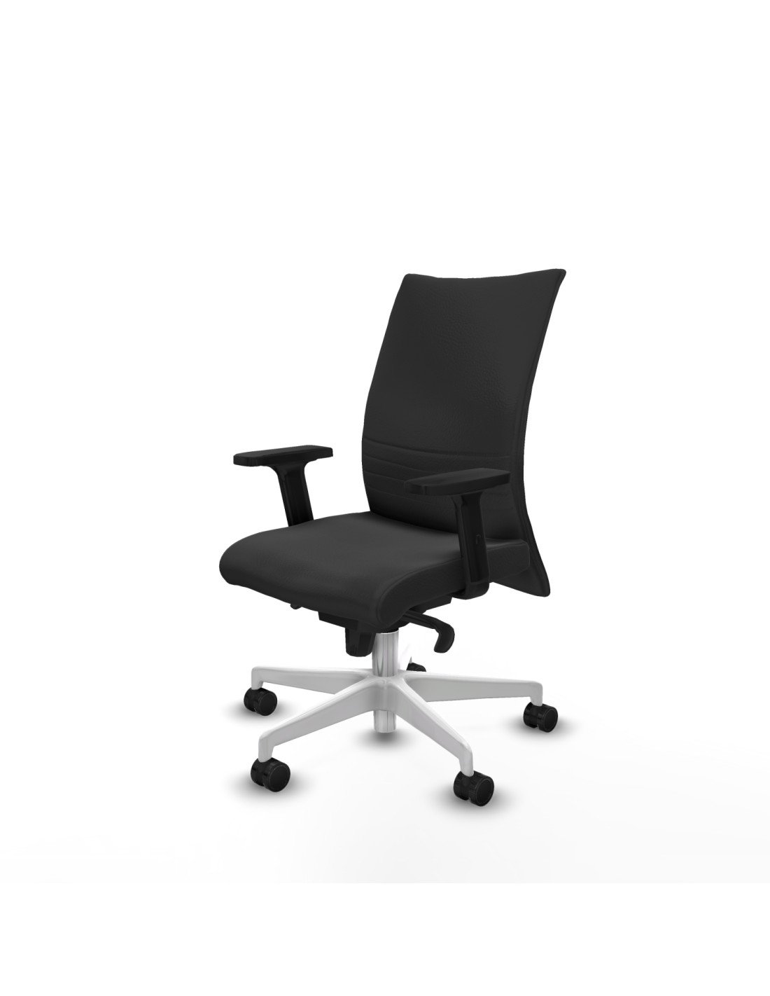 Piqueras y Crespo Albacete confidente sincro similpiel gris oscuro brazos 2D base blanca ruedas 65 mm nailon