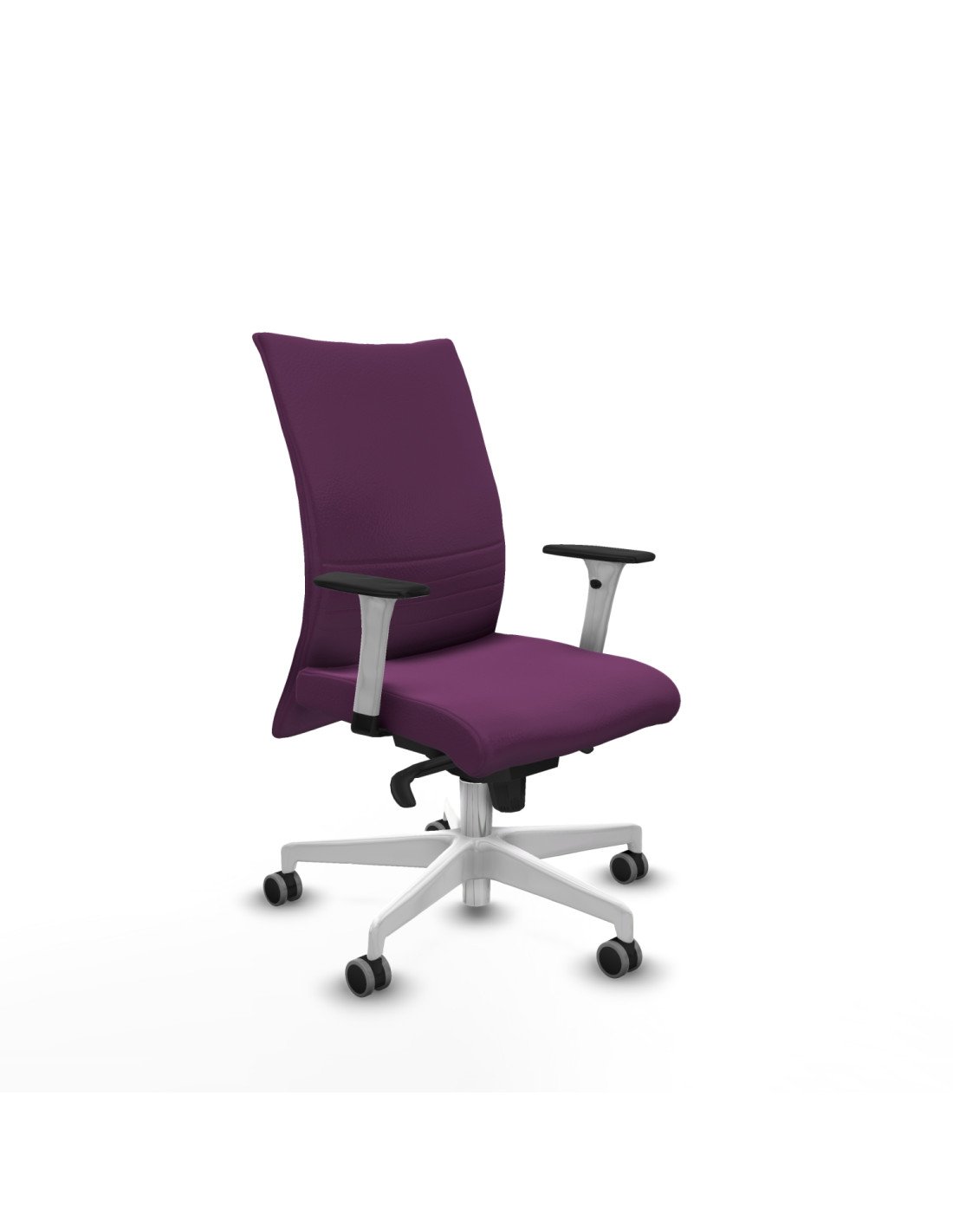 Piqueras y Crespo Albacete confidente sincro similpiel morado brazos 1D blancos base blanca ruedas 65mm engomadas