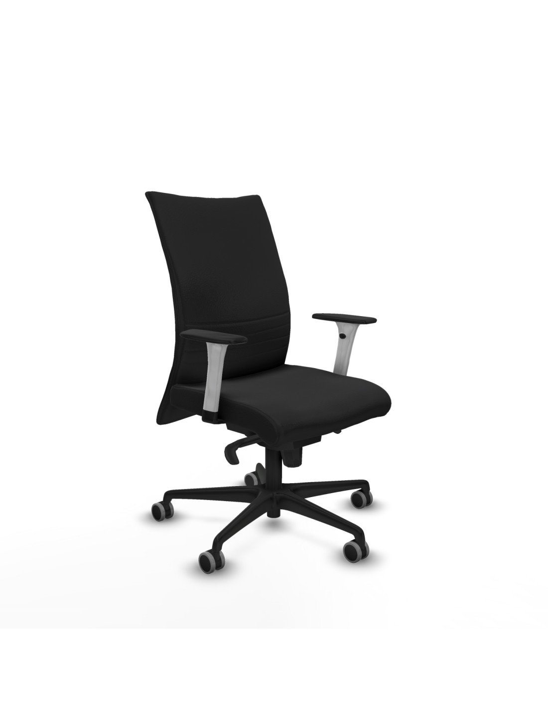 Piqueras y Crespo Albacete confidente sincro similpiel negro brazos 1D blancos base nailon ruedas 65mm engomadas