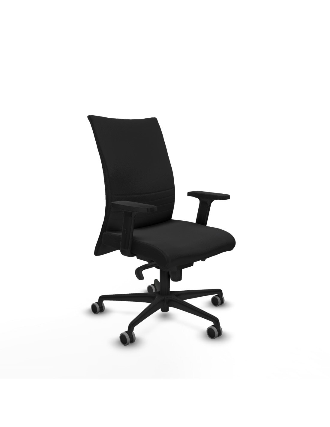 Piqueras y Crespo Albacete confidente sincro similpiel negro brazos 2D base nailon ruedas 65mm engomadas