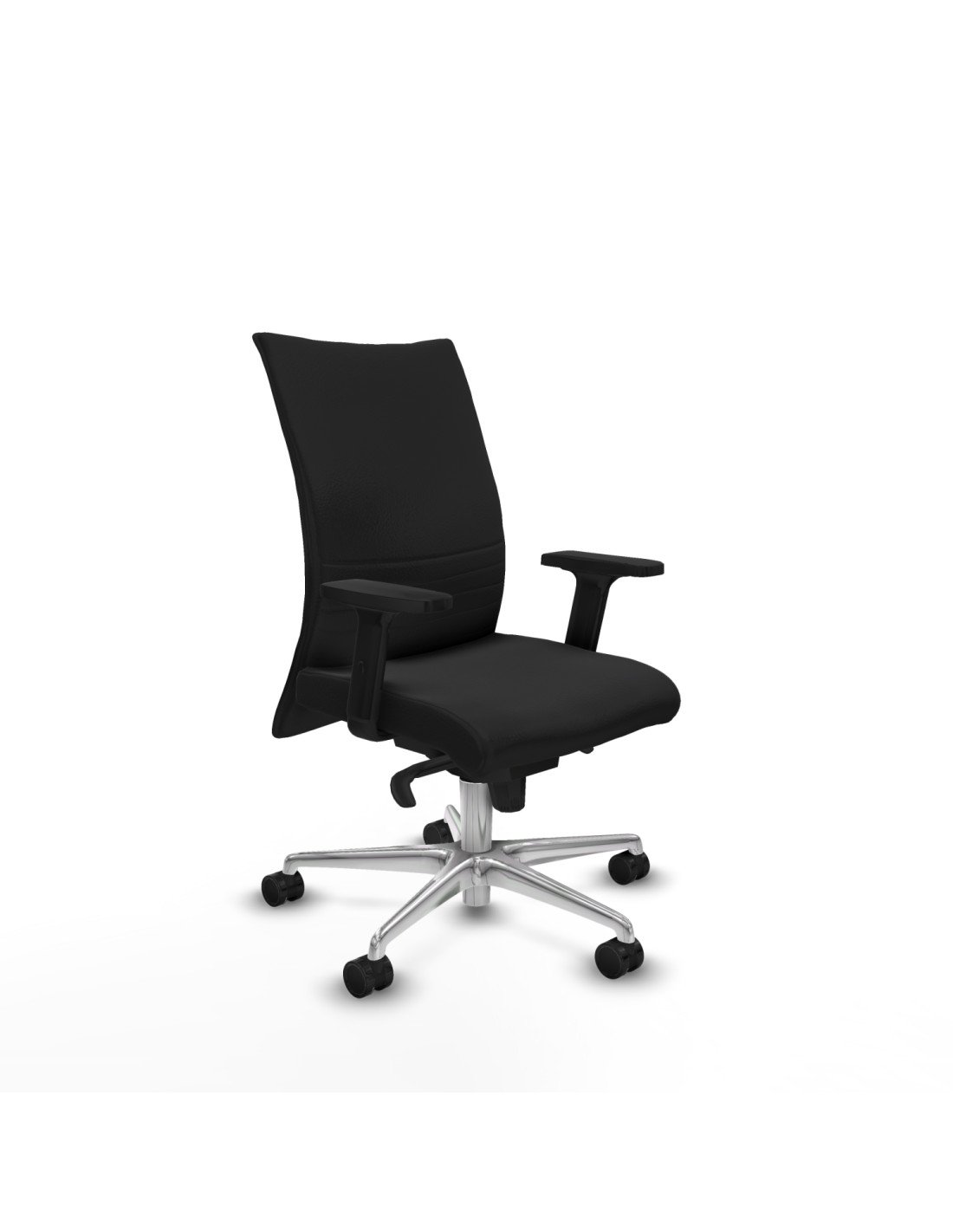 Piqueras y Crespo Albacete confidente sincro similpiel negro brazos 2D base aluminio ruedas 65 mm nailon