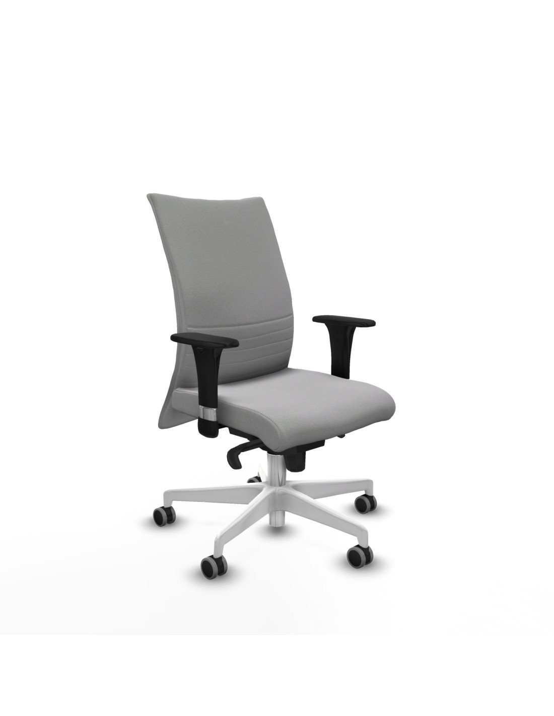 Piqueras y Crespo Albacete confidente XL sincro bali gris claro brazos 1D cromados base blanca ruedas 65mm engomadas