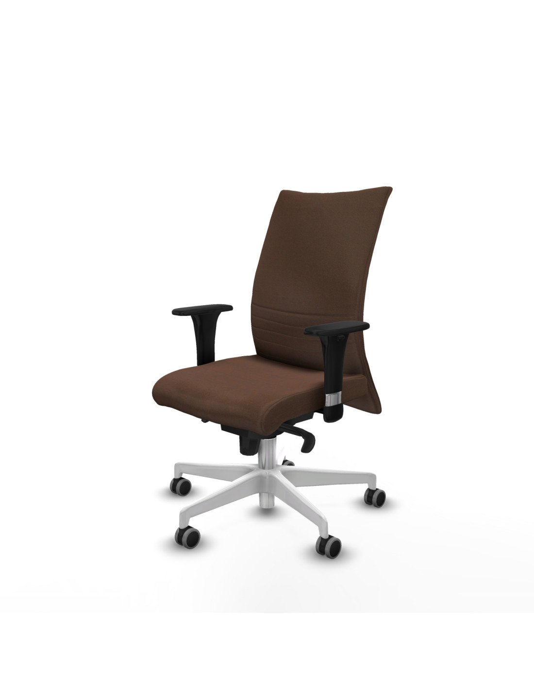 Piqueras y Crespo Albacete confidente XL sincro bali marr?n oscuro brazos 1D cromados base blanca ruedas 65mm engomadas