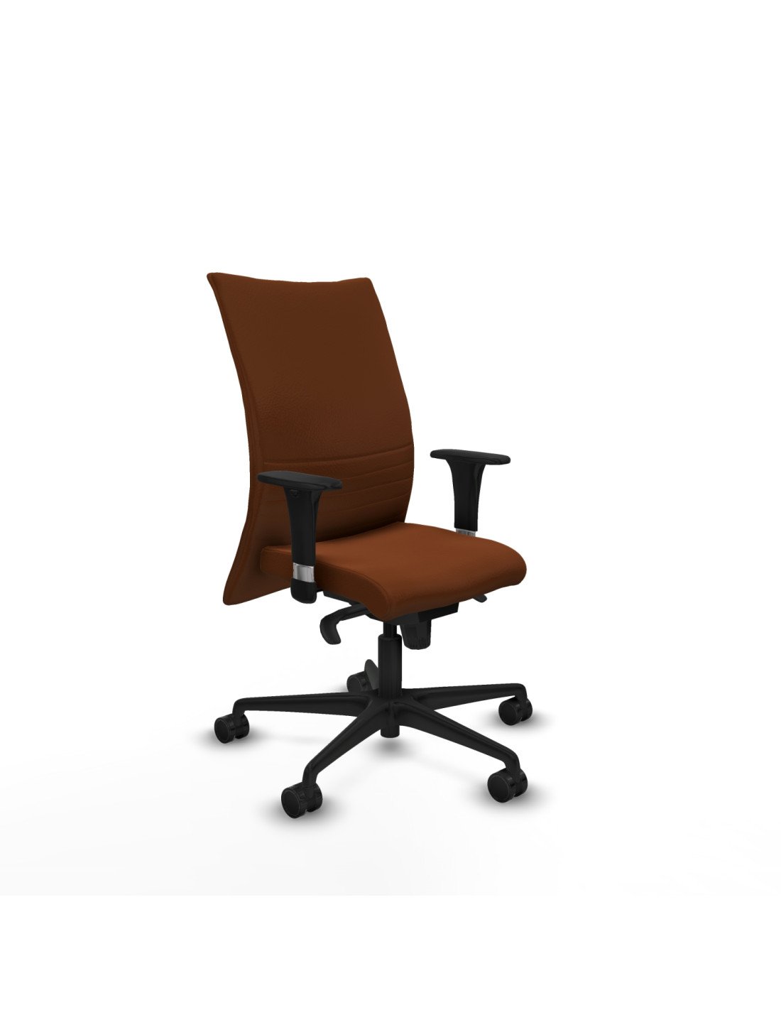 Piqueras y Crespo Albacete confidente XL sincro similpiel marr?n brazos 1D cromados base nailon ruedas 65 mm nailon