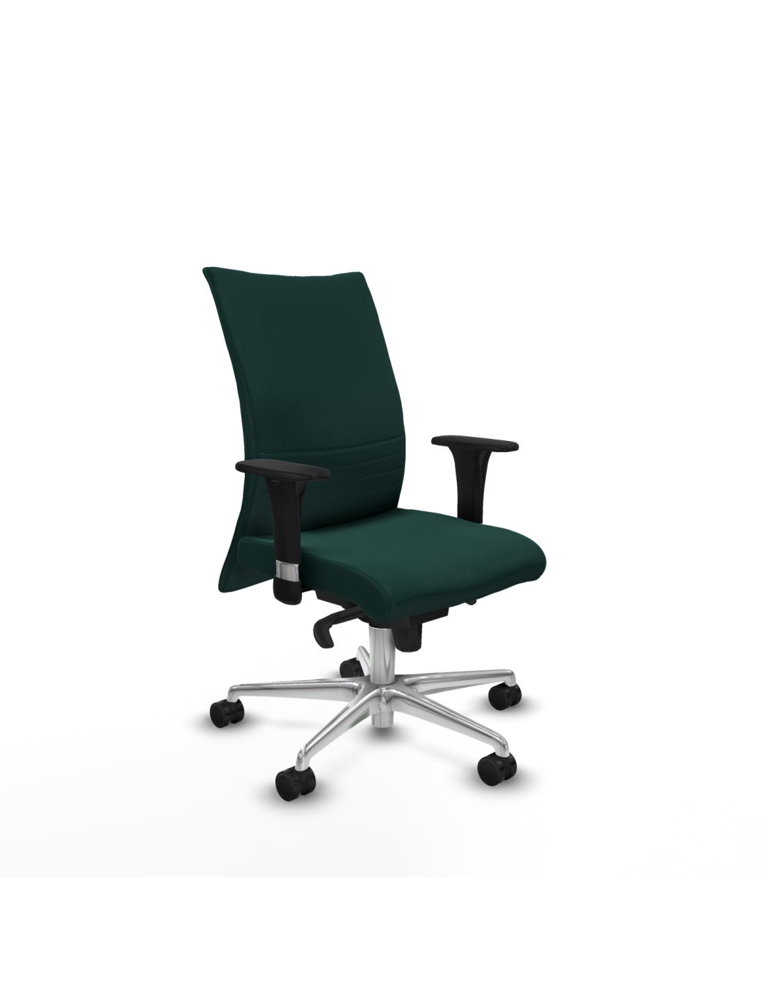 Piqueras y Crespo Albacete confidente XL sincro similpiel verde botella brazos 1D cromados base aluminio ruedas 65 mm nailon