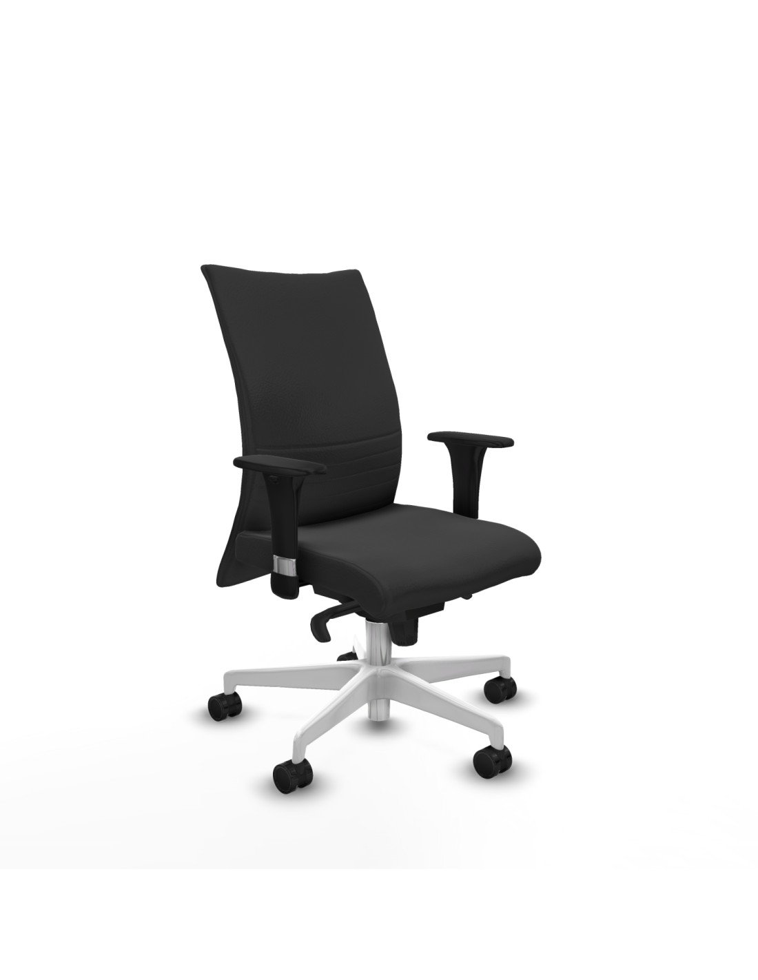 Piqueras y Crespo Albacete confidente XL sincro similpiel gris oscuro brazos 1D cromados base blanca ruedas 65 mm nailon