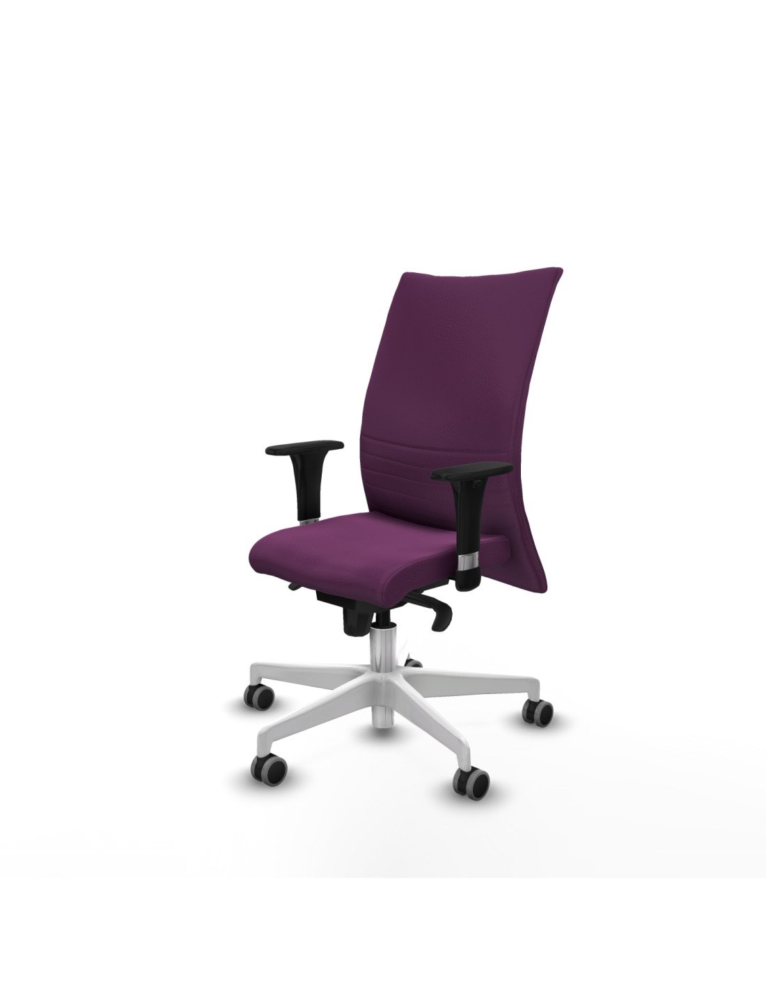 Piqueras y Crespo Albacete confidente XL sincro similpiel morado brazos 1D cromados base blanca ruedas 65mm engomadas