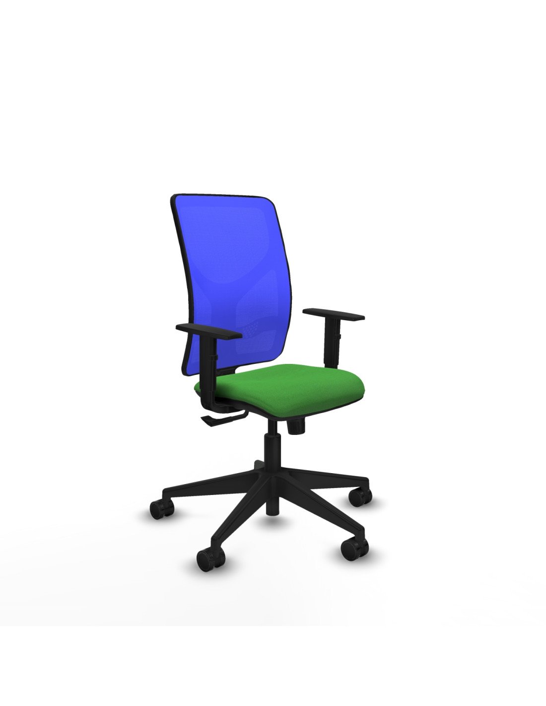 Piqueras y Crespo Motilla sincro malla azul bali verde brazos 1D base piramidal  ruedas 65mm nailon