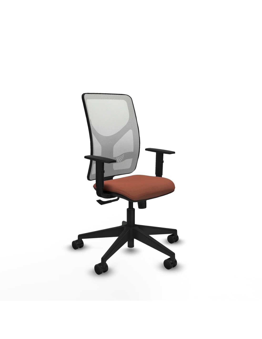 Piqueras y Crespo Motilla sincro malla blanca bali marr?n brazos 1D base piramidal ruedas 65mm nailon