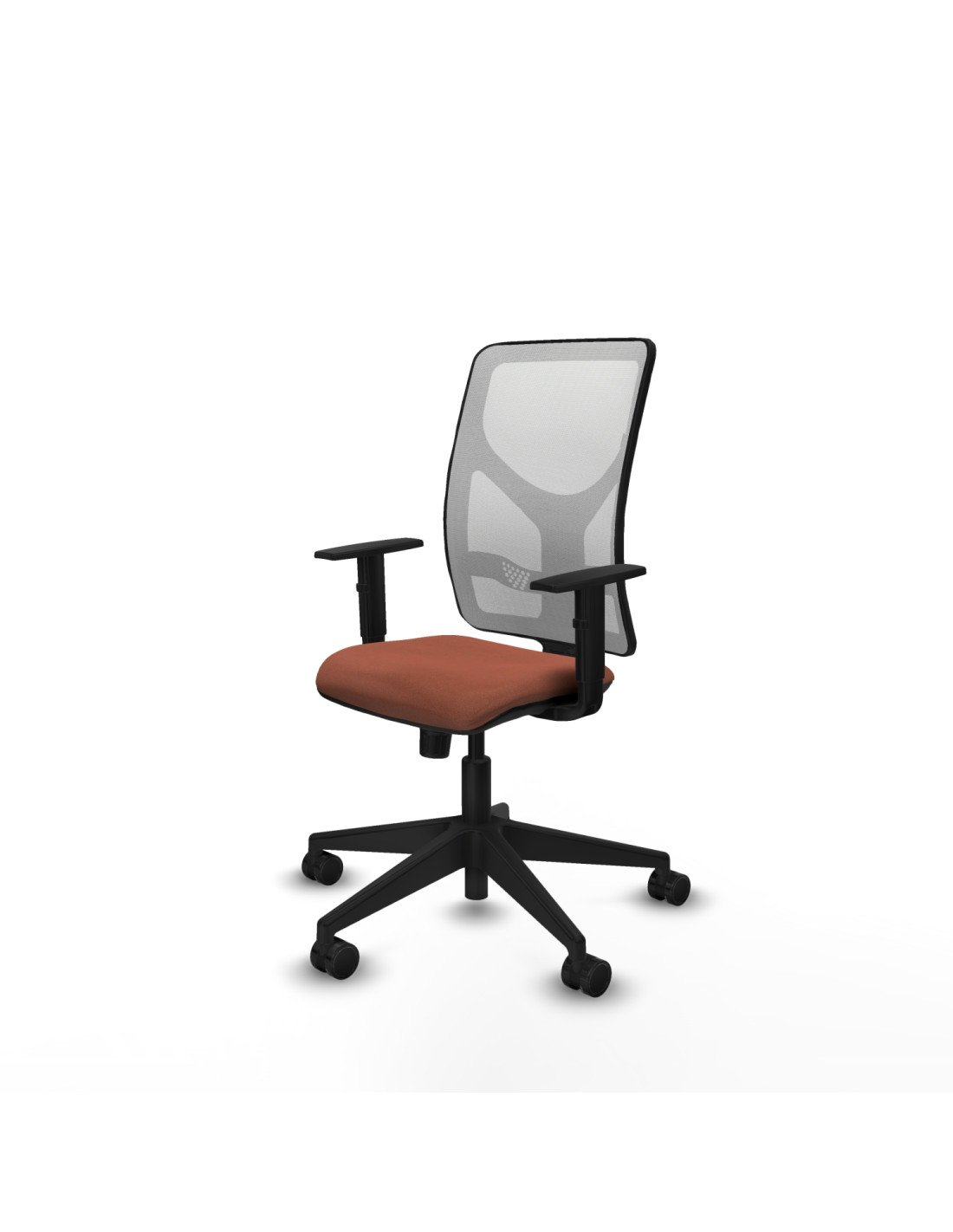 Piqueras y Crespo Motilla sincro malla blanca bali marr?n brazos 1D base piramidal  ruedas 65mm nailon