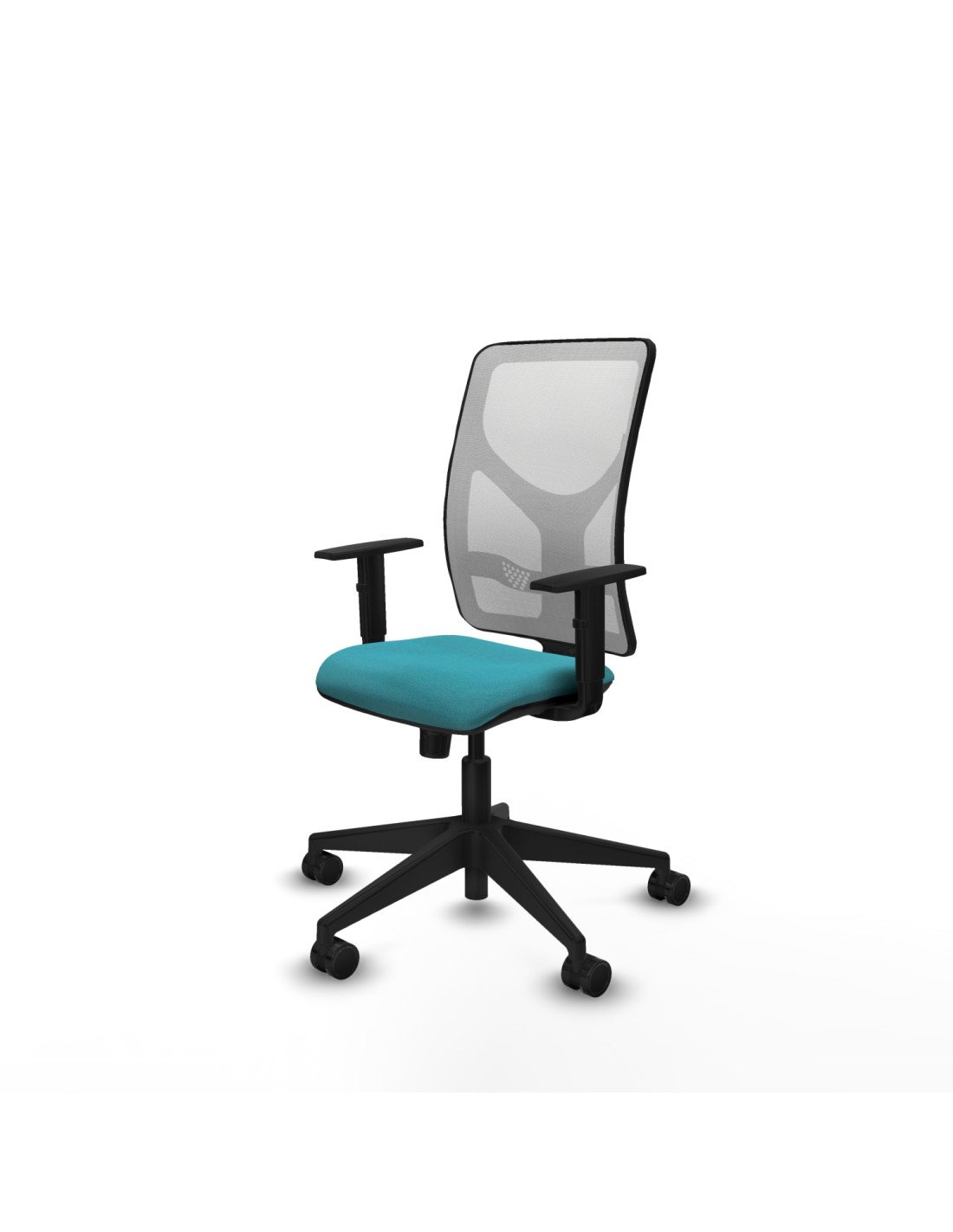 Piqueras y Crespo Motilla sincro malla blanca bali turquesa brazos 1D base piramidal  ruedas 65mm nailon