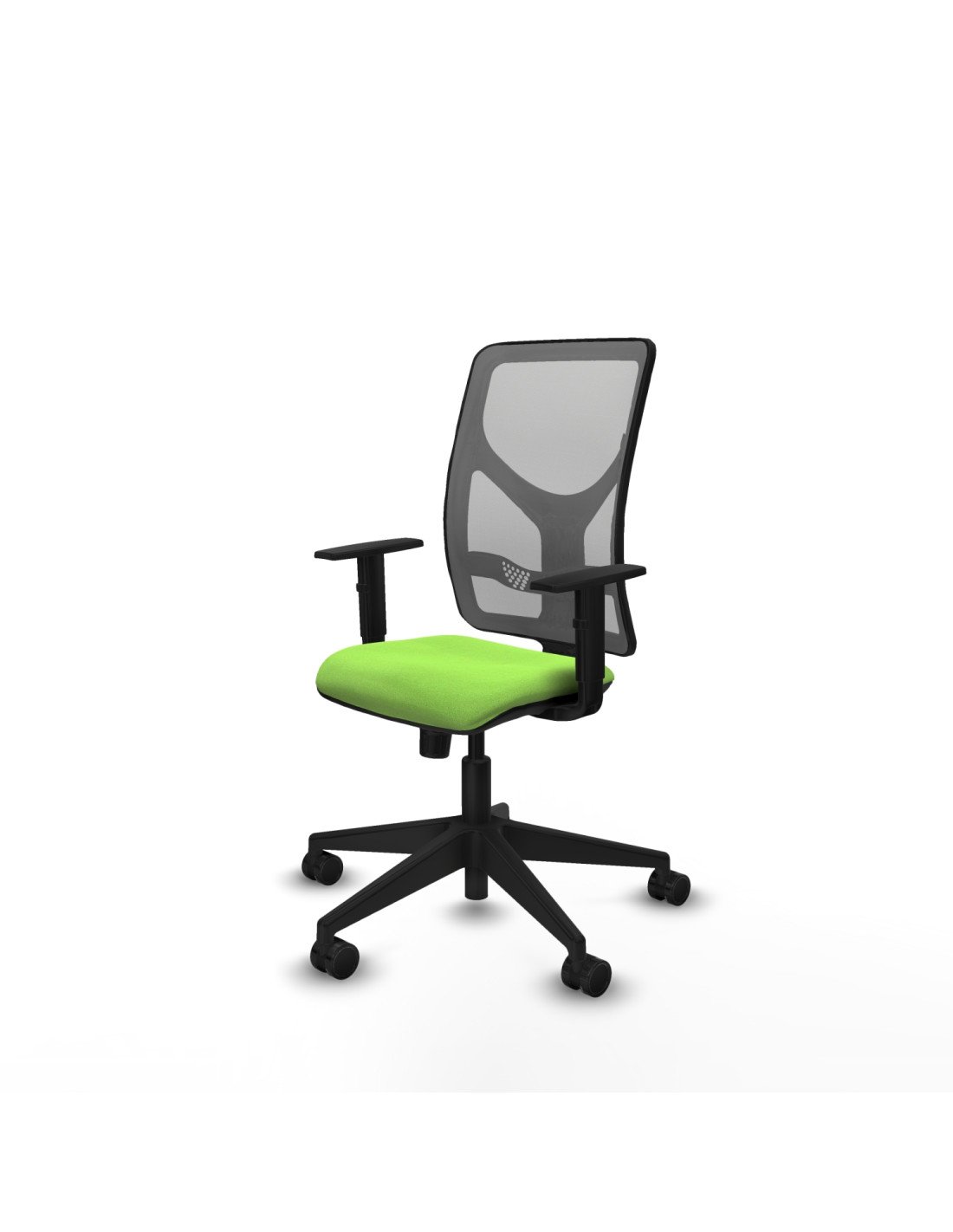 Piqueras y Crespo Motilla sincro malla gris bali pistacho brazos 1D base piramidal  ruedas 65mm nailon