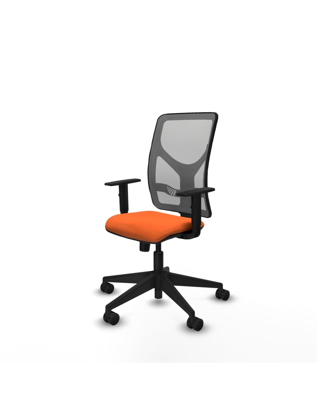 Piqueras y Crespo Motilla sincro malla gris bali naranja brazos 1D base piramidal  ruedas 65mm nailon