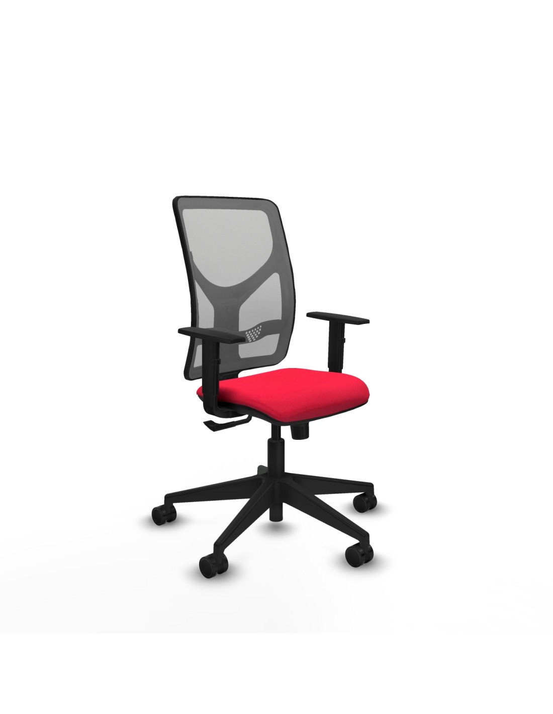 Piqueras y Crespo Motilla sincro malla gris bali rojo brazos 1D base piramidal  ruedas 65mm nailon