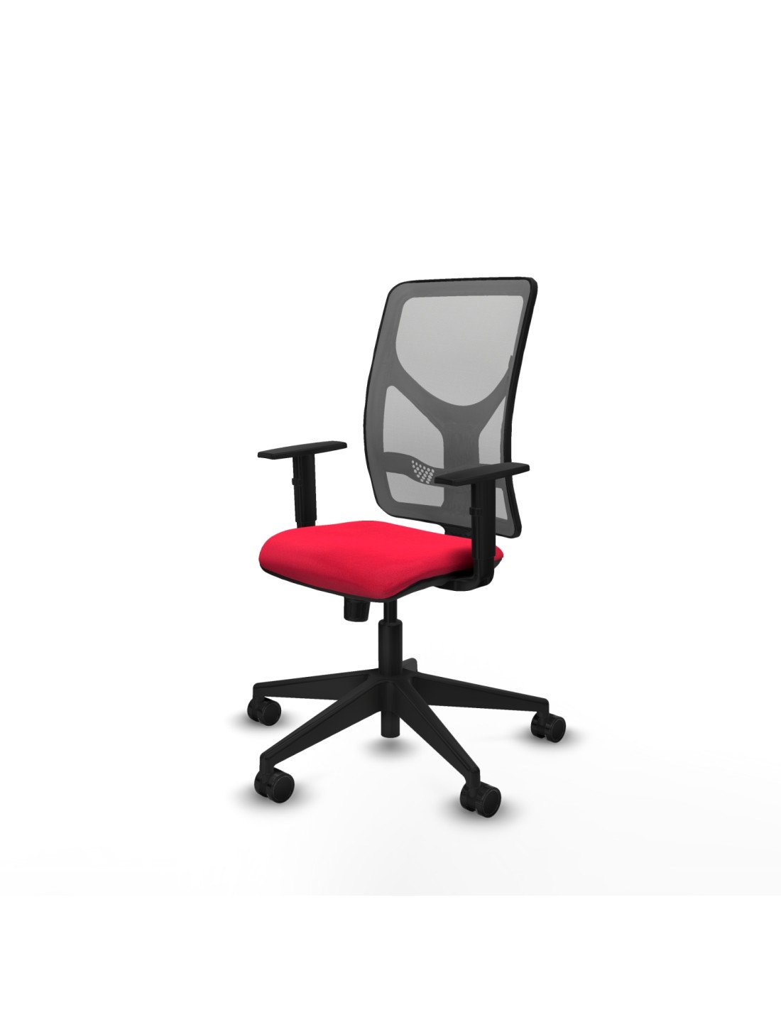 Piqueras y Crespo Motilla sincro malla gris bali rojo brazos 1D base piramidal  ruedas 65mm nailon