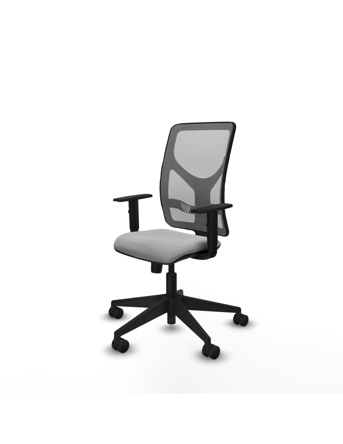 Piqueras y Crespo Motilla sincro malla gris bali gris claro brazos 1D base piramidal  ruedas 65mm nailon