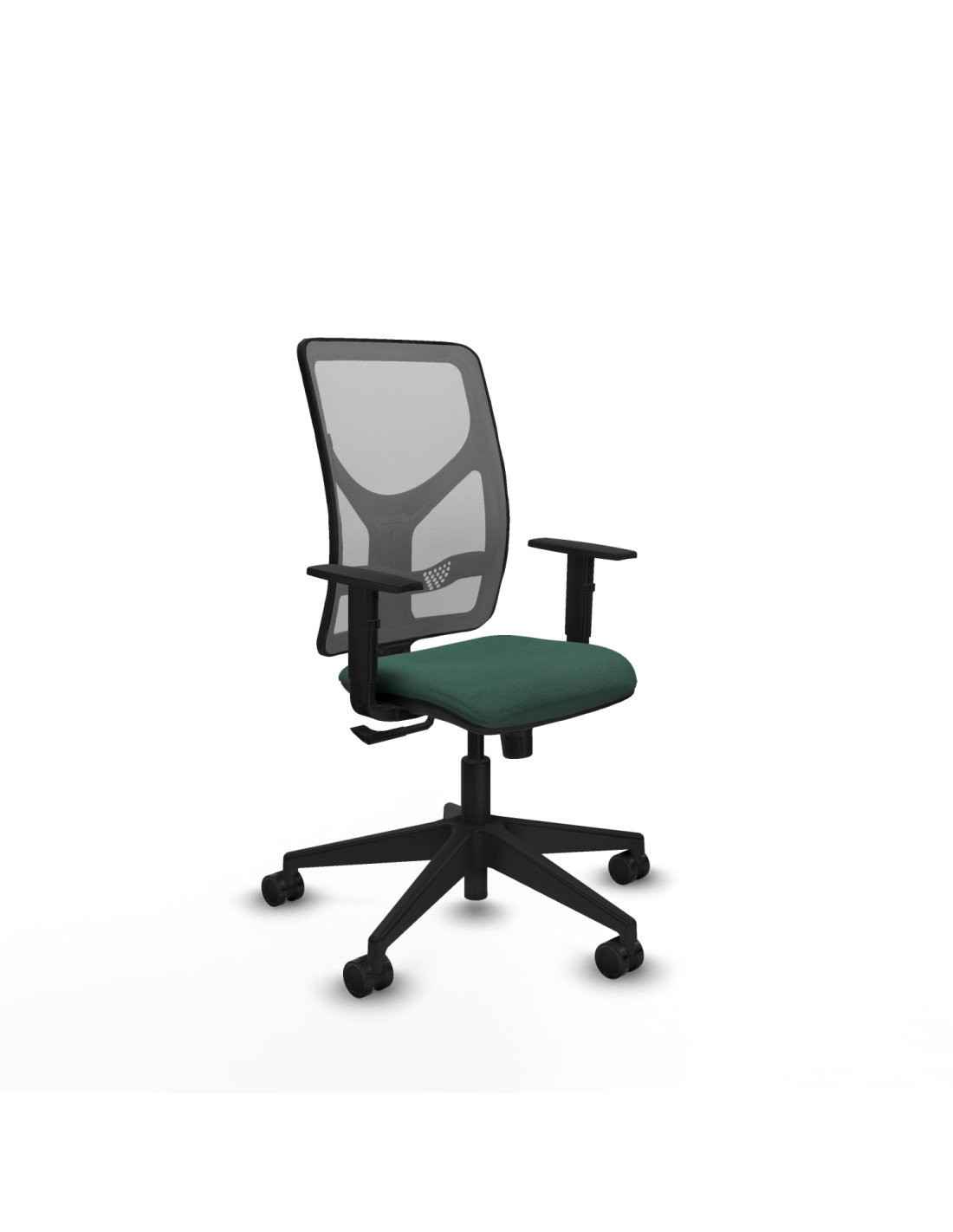 Piqueras y Crespo Motilla sincro malla gris bali verde botella brazos 1D base piramidal  ruedas 65mm nailon