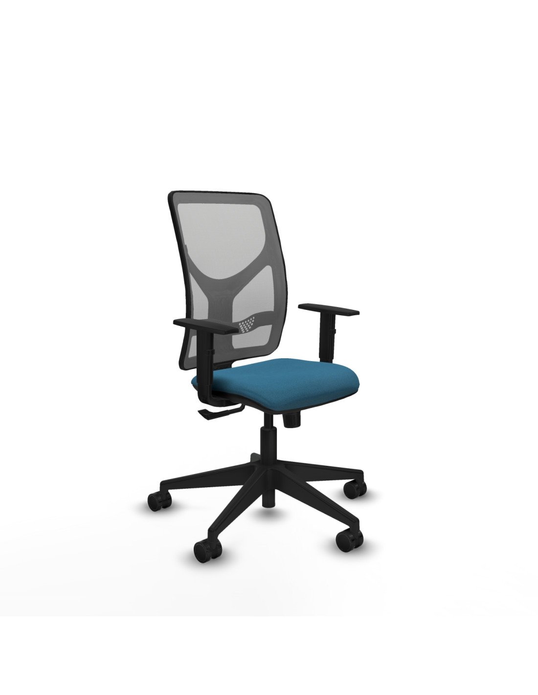 Piqueras y Crespo Motilla sincro malla gris bali verde petroleo brazos 1D base piramidal ruedas 65mm nailon