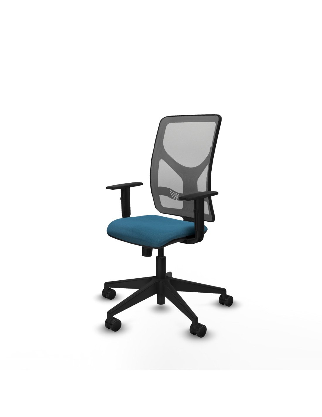 Piqueras y Crespo Motilla sincro malla gris bali verde petroleo brazos 1D base piramidal  ruedas 65mm nailon