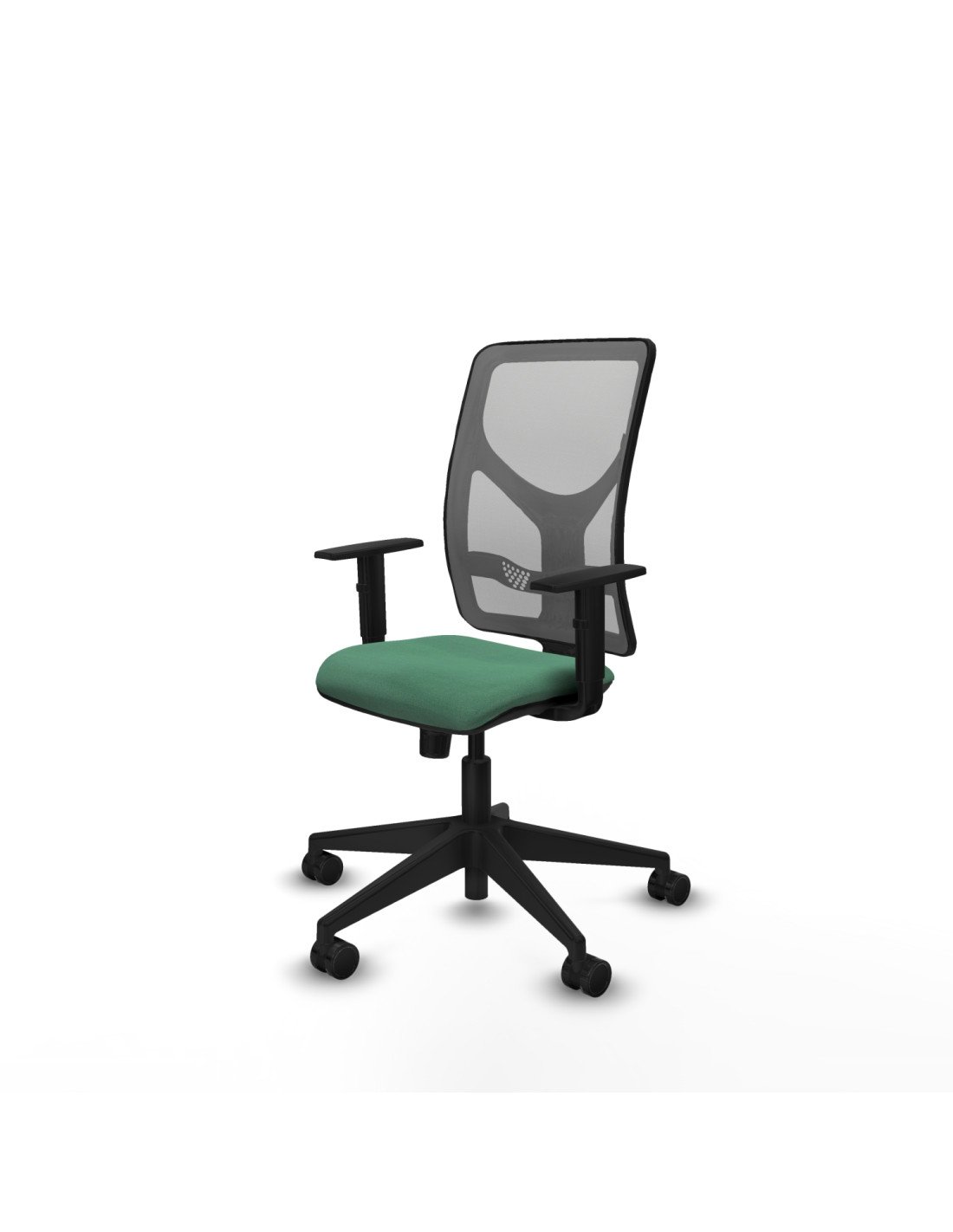 Piqueras y Crespo Motilla sincro malla gris bali verde esmeralda brazos 1D base piramidal  ruedas 65mm nailon