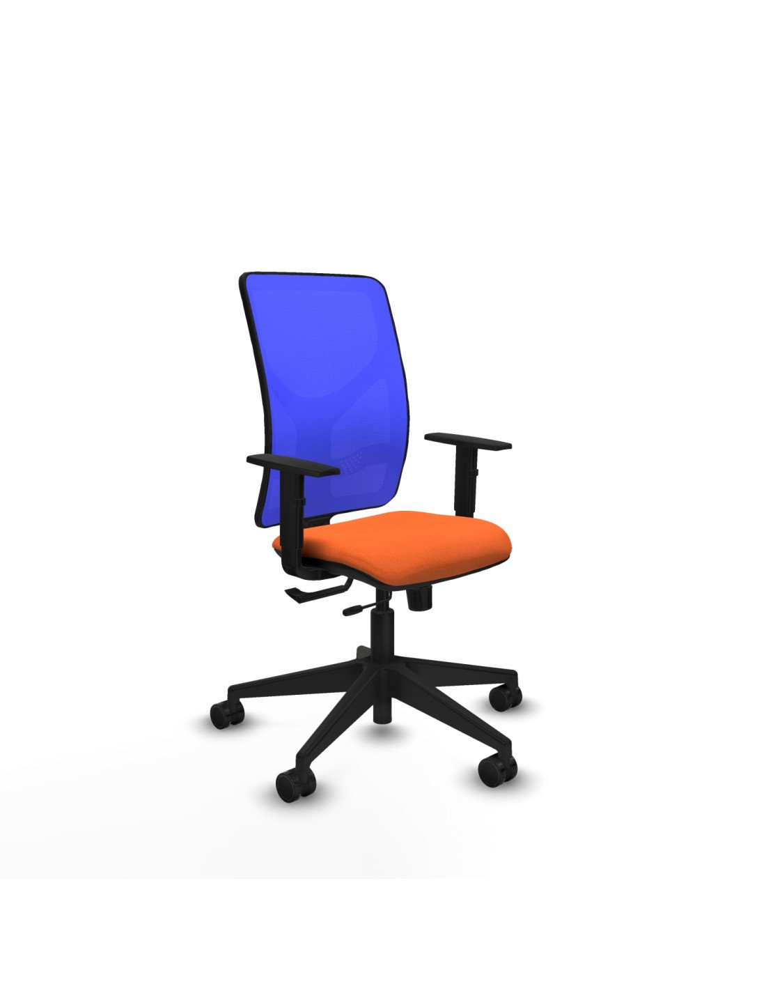 Piqueras y Crespo Motilla traslack malla azul bali naranja brazos 1D base piramidal ruedas 65mm nailon