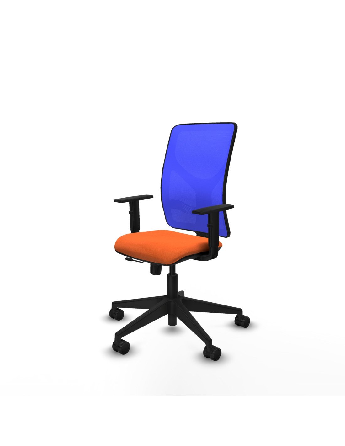 Piqueras y Crespo Motilla traslack malla azul bali naranja brazos 1D base piramidal  ruedas 65mm nailon