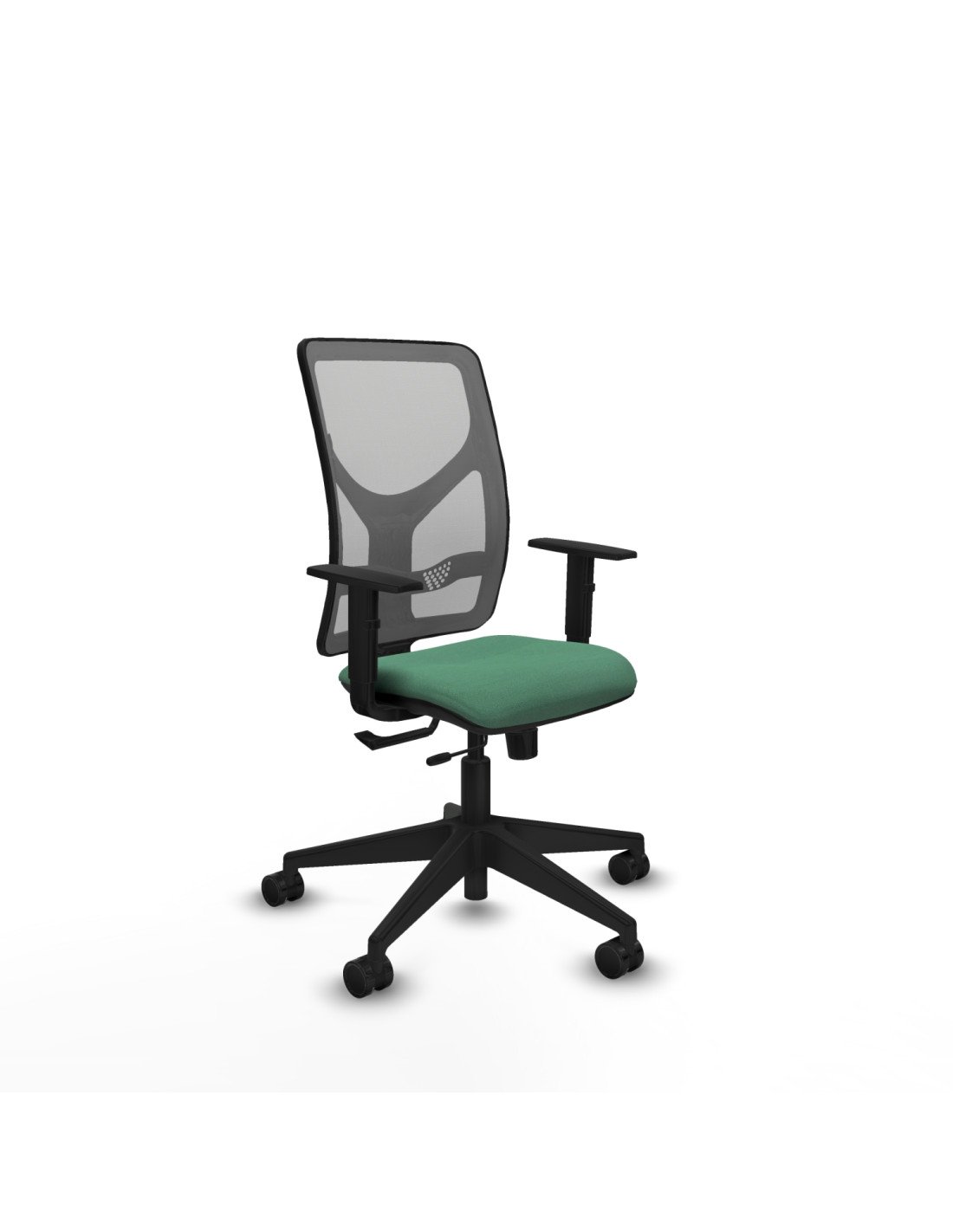 Piqueras y Crespo Motilla traslack malla gris bali verde esmeralda brazos 1D base piramidal ruedas 65mm nailon