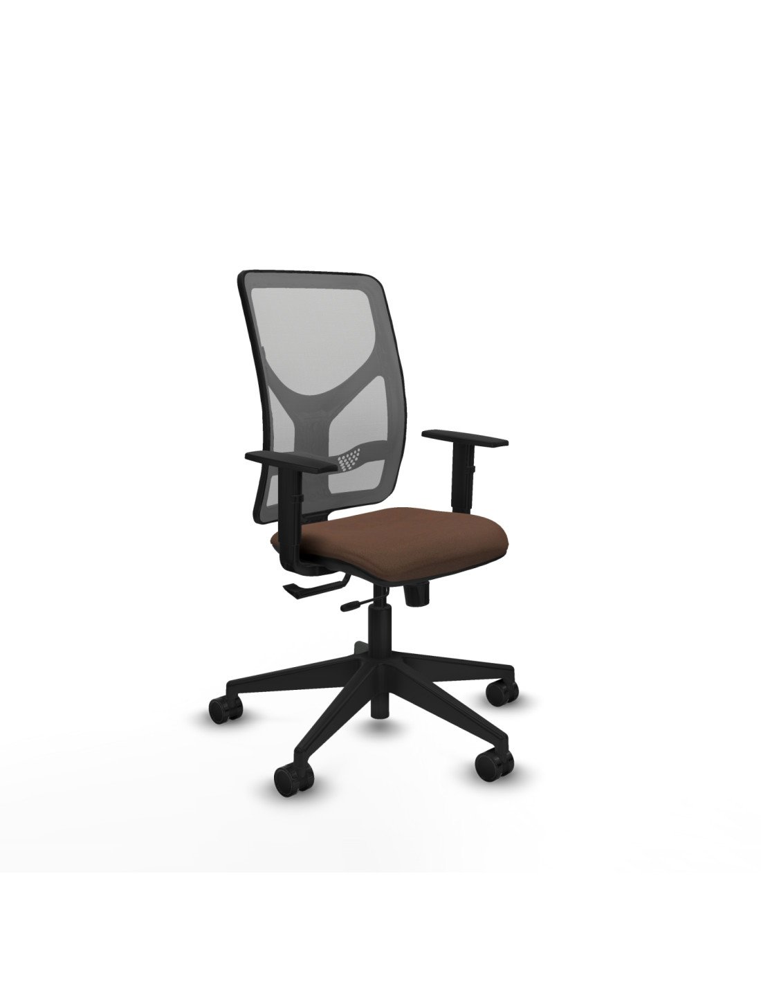 Piqueras y Crespo Motilla traslack malla gris bali marr?n oscuro brazos 1D base piramidal ruedas 65mm nailon