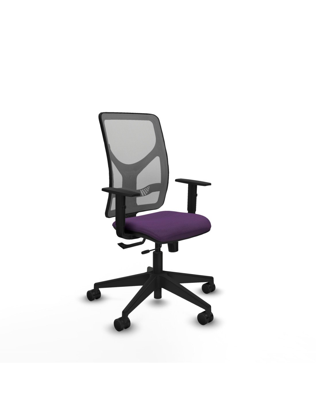 Piqueras y Crespo Motilla traslack malla gris bali morado brazos 1D base piramidal  ruedas 65mm nailon