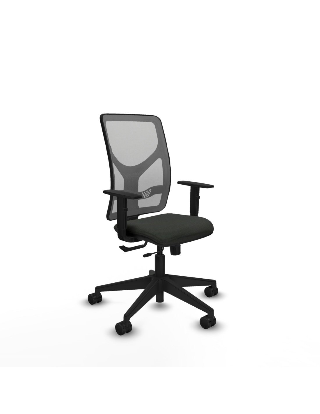 Piqueras y Crespo Motilla traslack malla gris bali negro brazos 1D base piramidal  ruedas 65mm nailon