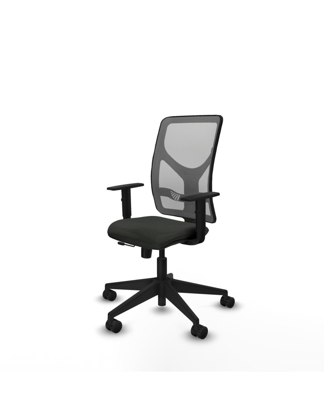 Piqueras y Crespo Motilla traslack malla gris bali negro brazos 1D base piramidal  ruedas 65mm nailon