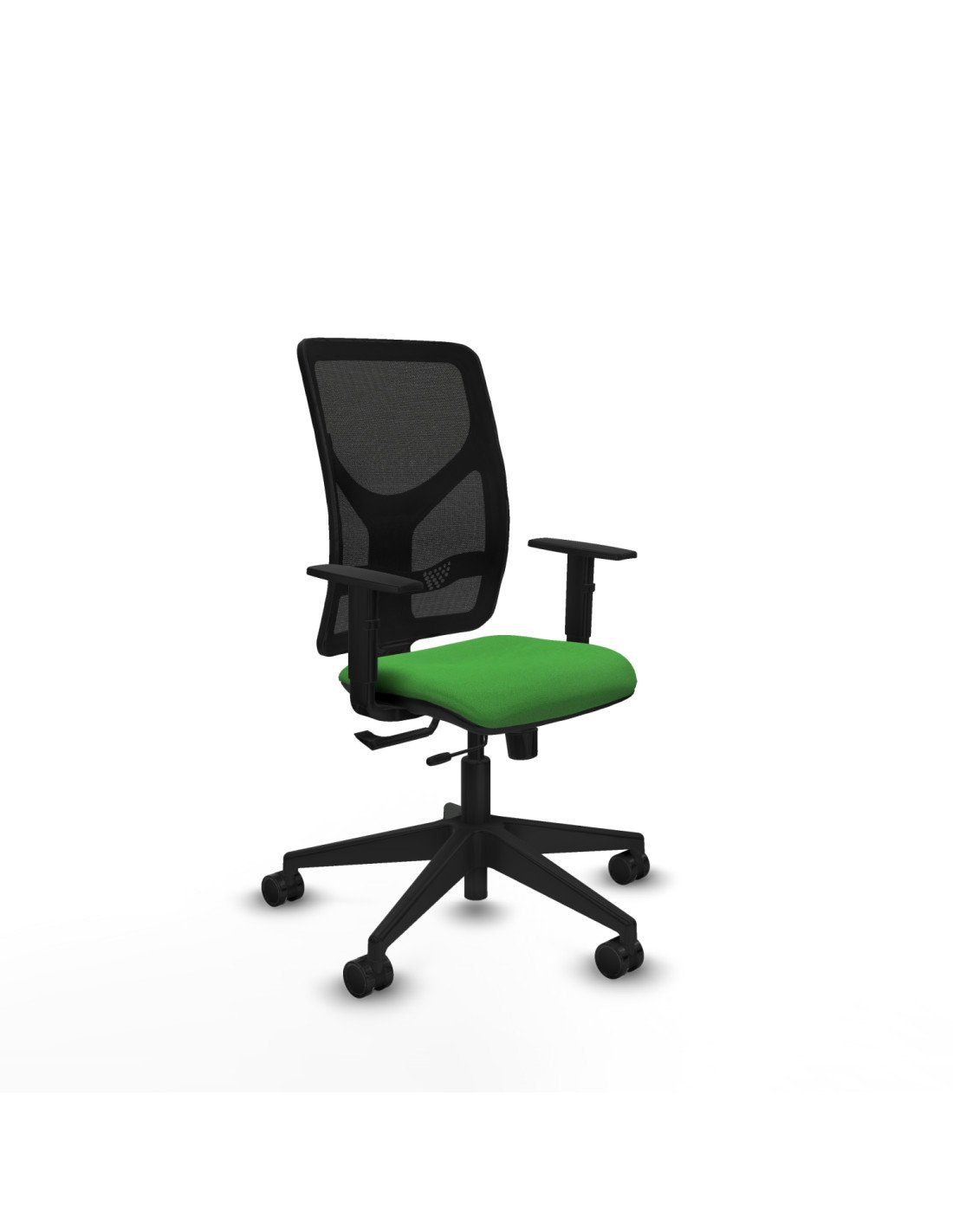 Piqueras y Crespo Motilla traslack malla negra bali verde brazos 1D base piramidal  ruedas 65mm nailon