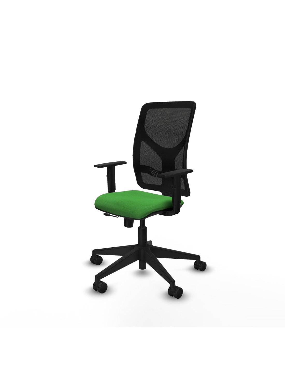 Piqueras y Crespo Motilla traslack malla negra bali verde brazos 1D base piramidal  ruedas 65mm nailon