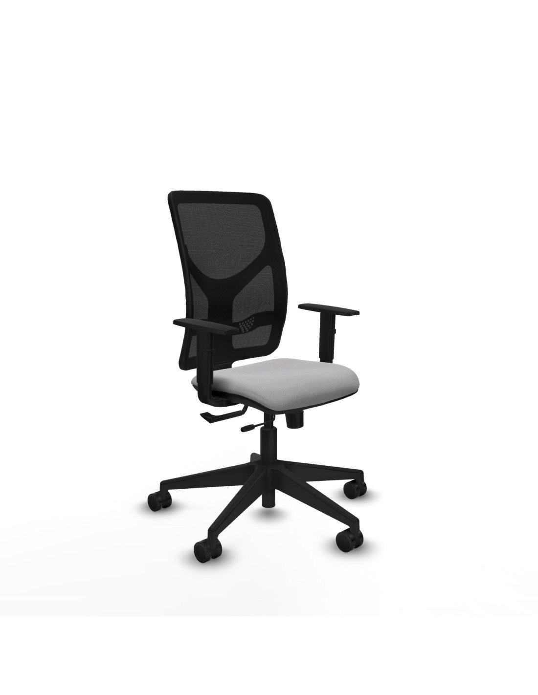 Piqueras y Crespo Motilla traslack malla negra bali gris claro brazos 1D base piramidal  ruedas 65mm nailon