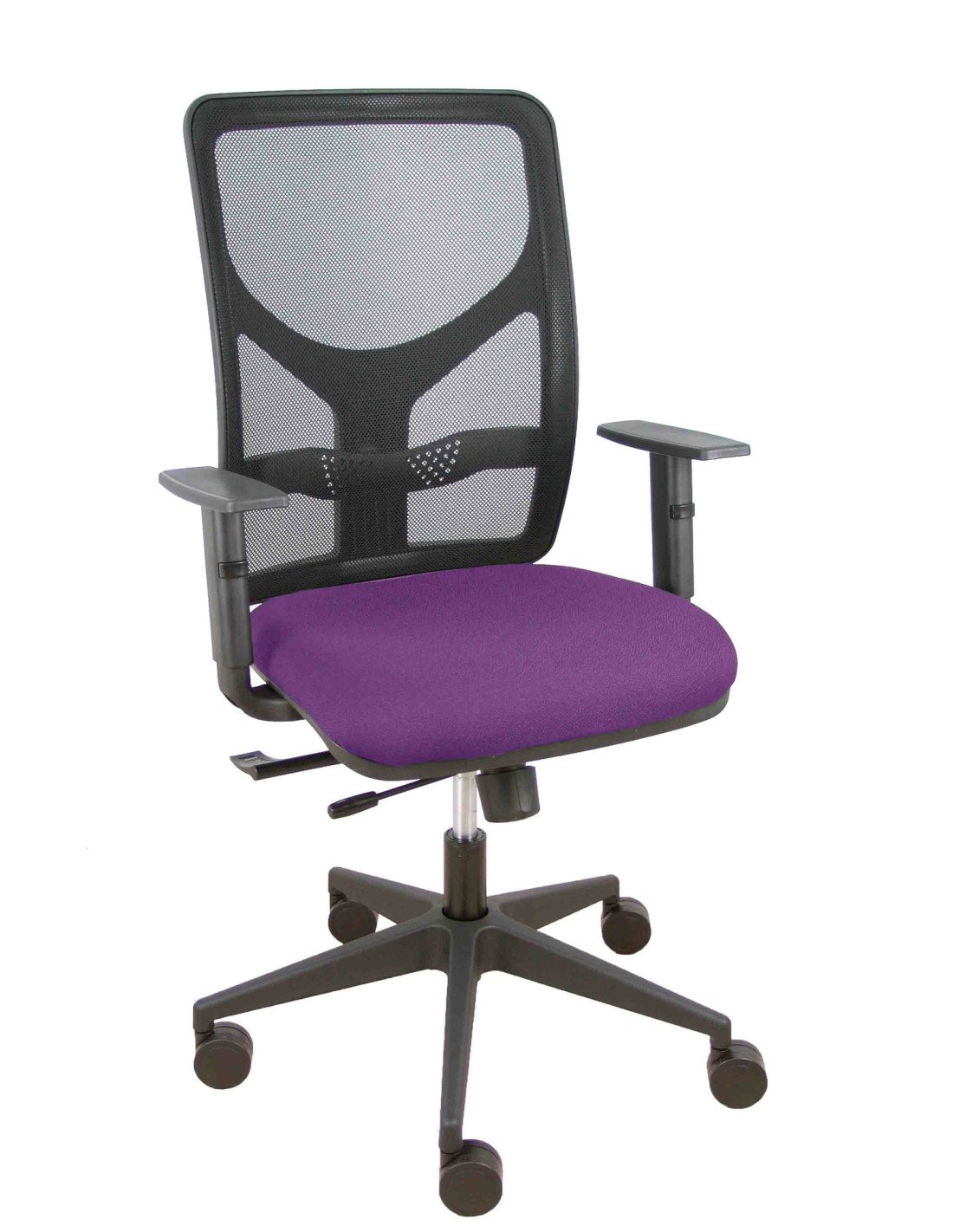 Piqueras y Crespo Silla Motilla traslack malla negra asiento bali morado brazo regulable