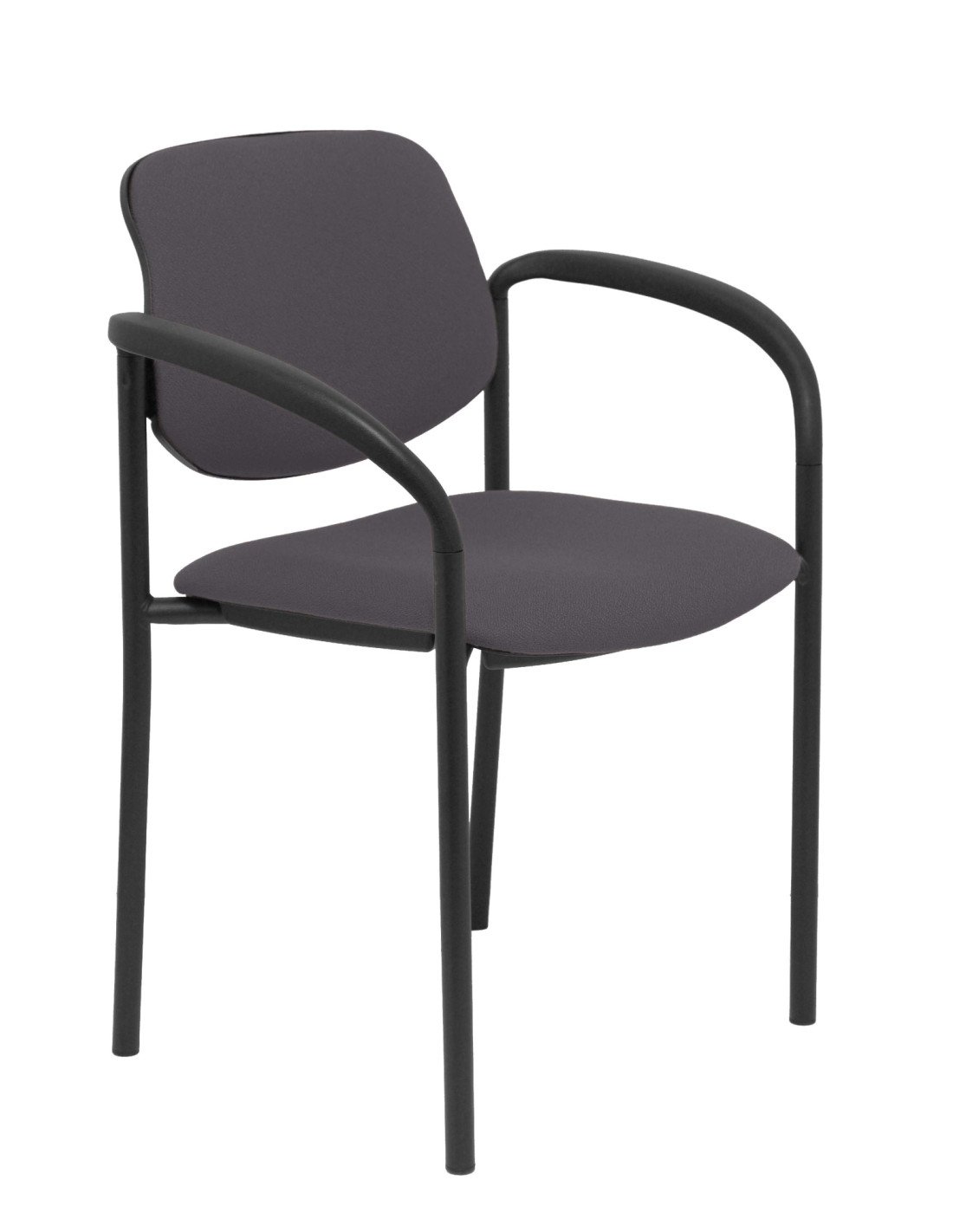 Piqueras y Crespo Silla fija Styl bali gris oscuro chasis negro con brazos