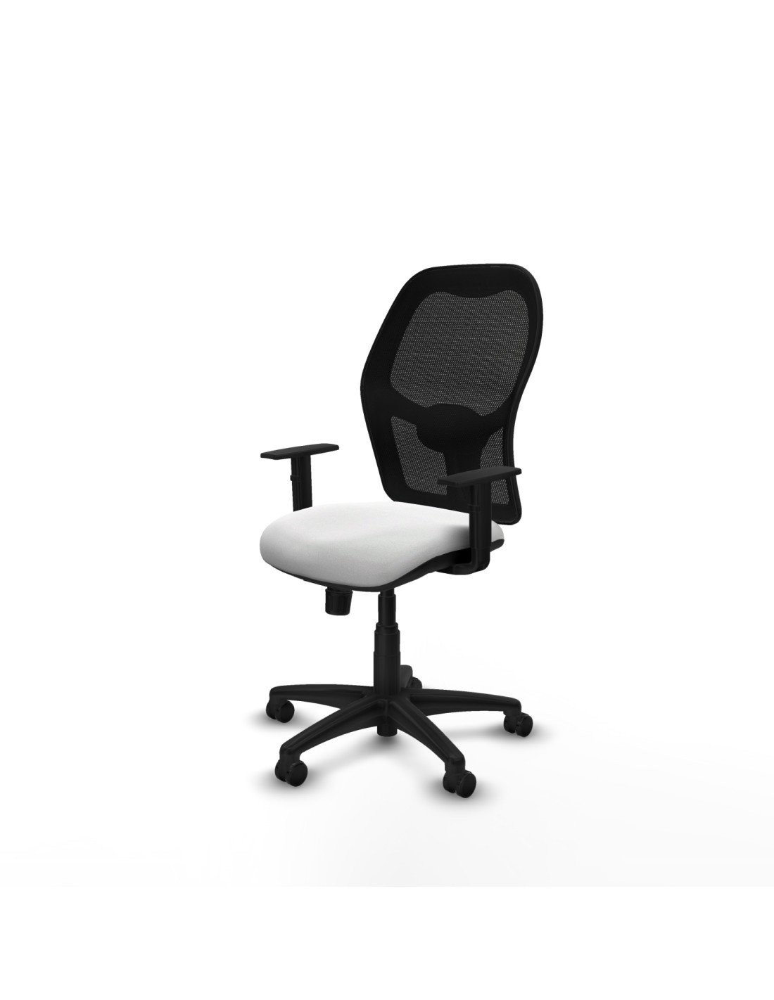 Piqueras y Crespo Aloc?n sincro malla negra bali blanco brazos 1D base poliamida  ruedas engomadas 50mm