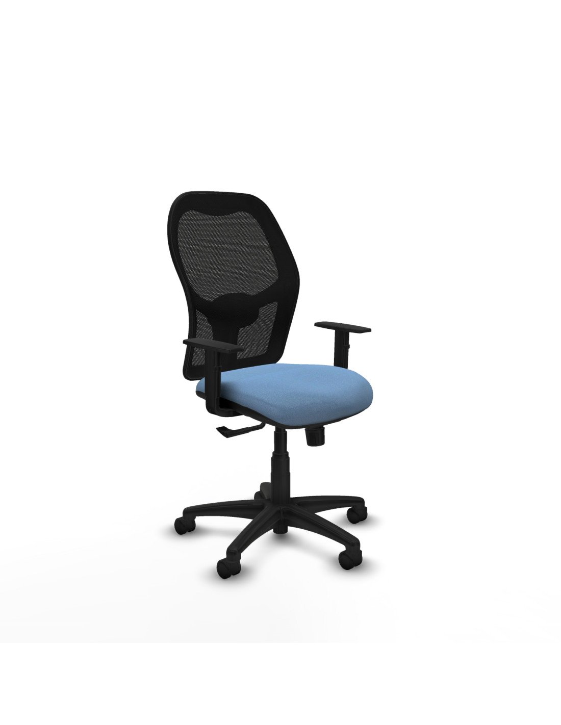 Piqueras y Crespo Aloc?n sincro malla negra bali azul cielo brazos 1D base poliamida ruedas nailon 50mm