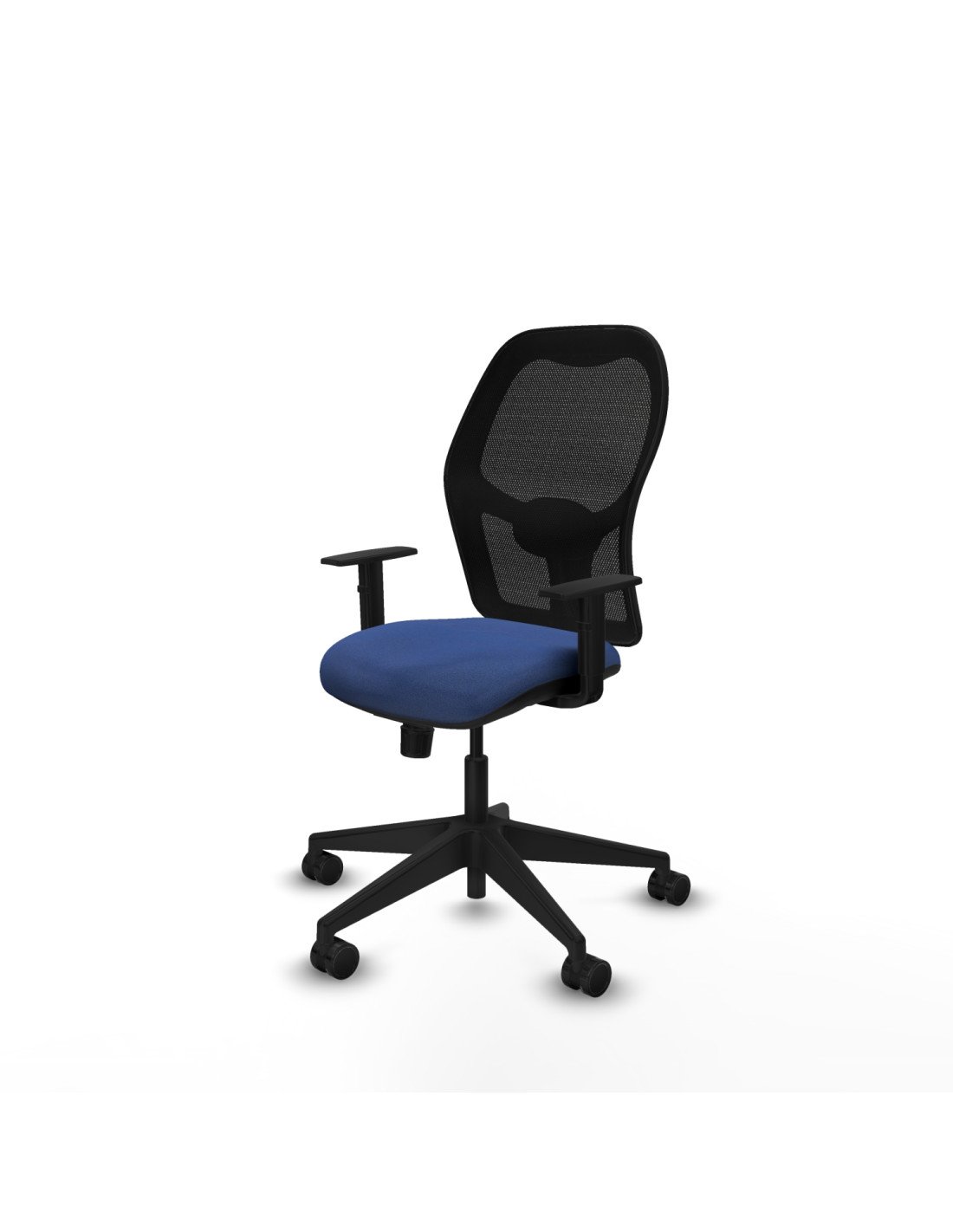 Piqueras y Crespo Aloc?n sincro malla negra bali azul marino brazos 1D base piramidal  ruedas nailon 65mm